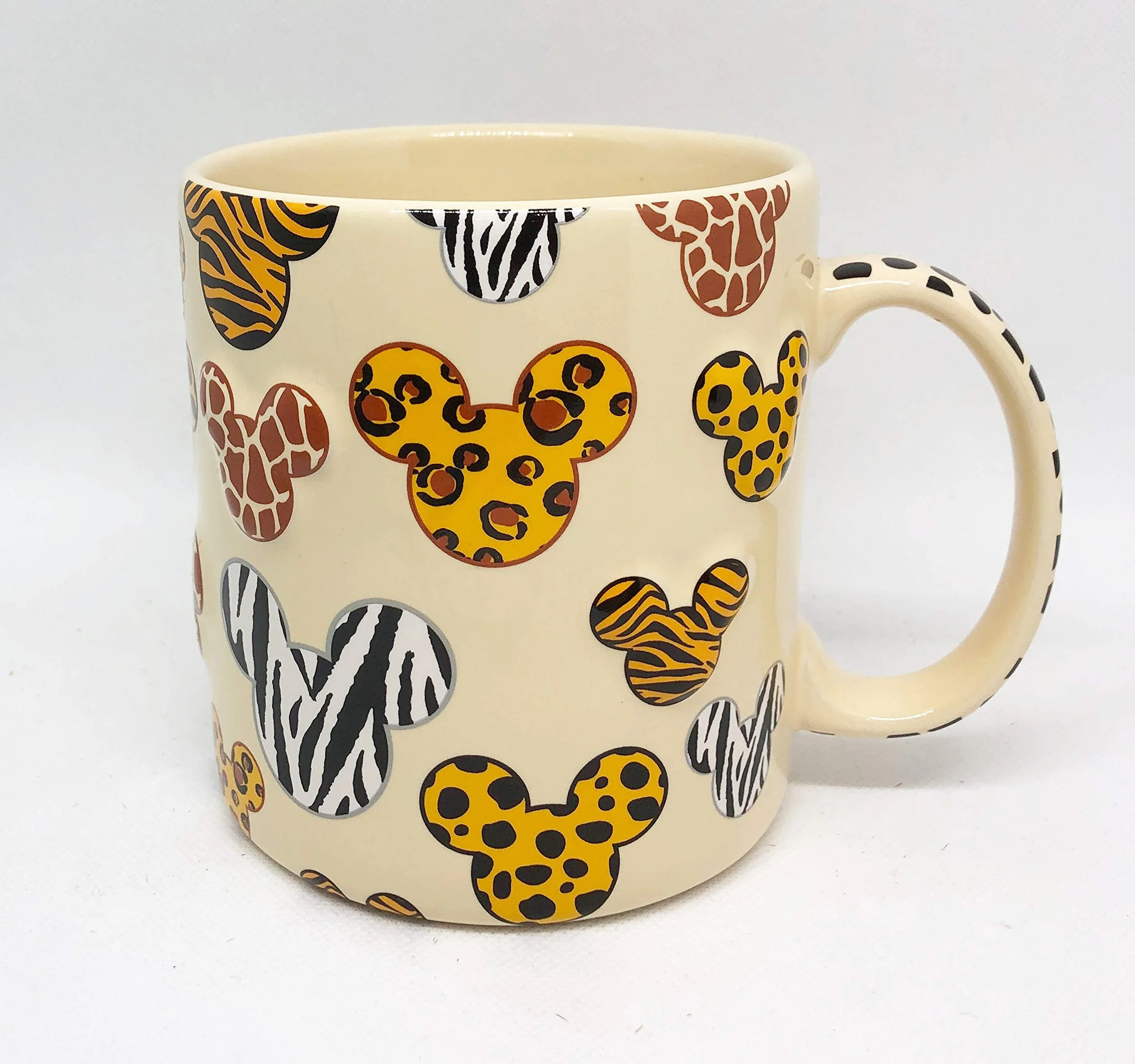 Walt Disney World Animal Kingdom Mickey Mouse Pattern Ceramic Mug Cup NEW