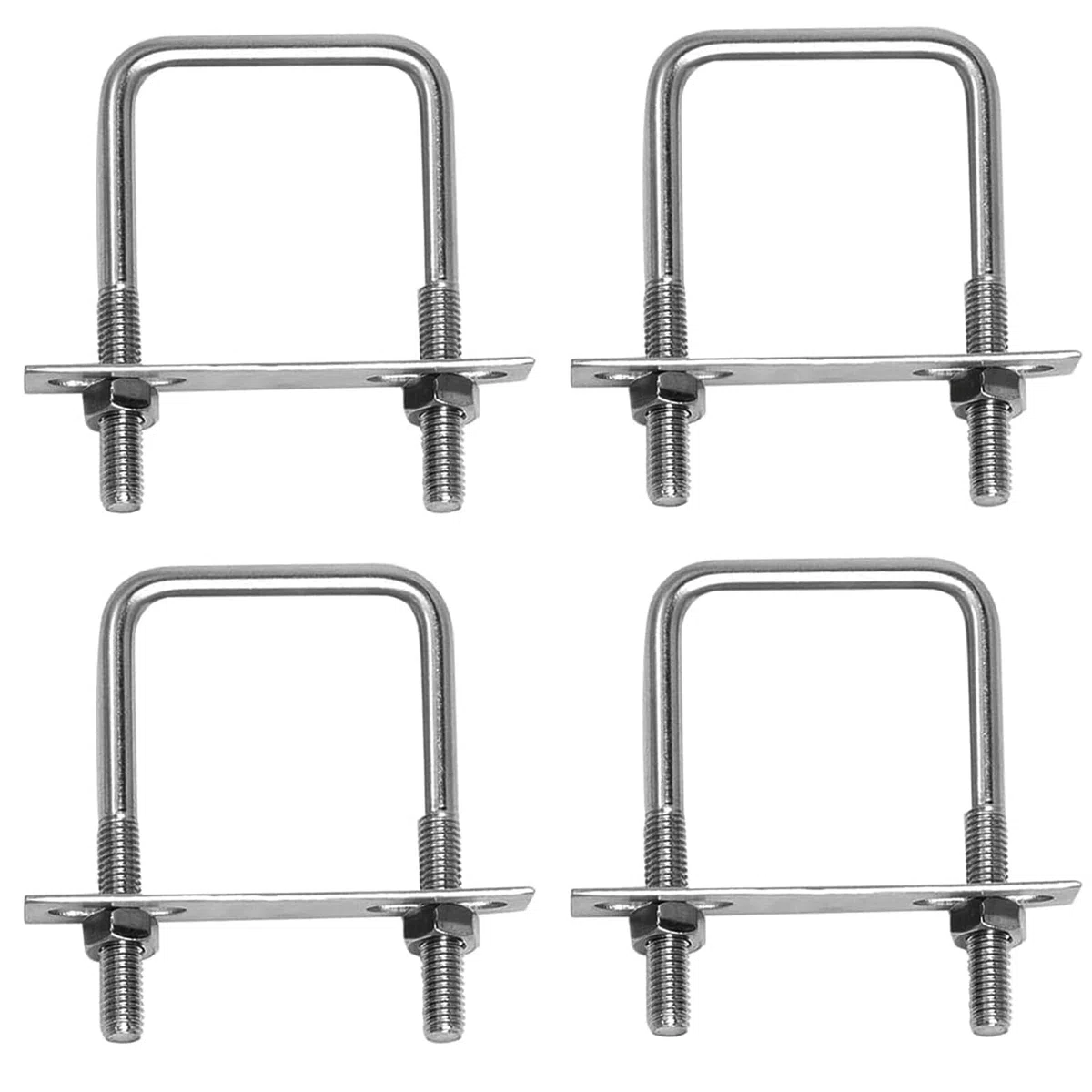 4 Stück U Bügel mit Gewinde, Bügelschraube, U Bügel M8 60x100mm Edelstahl Bügelschrauben mit Muttern, Rahmenplatte und Unterlegscheiben für Abschleppen Autos Schiffen Reparatur Rohr Befestigung