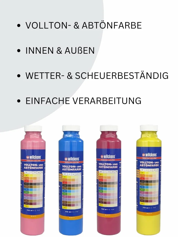 Wilckens Vollton- und Abtönfarbe matt, 750 ml, Schwarz
