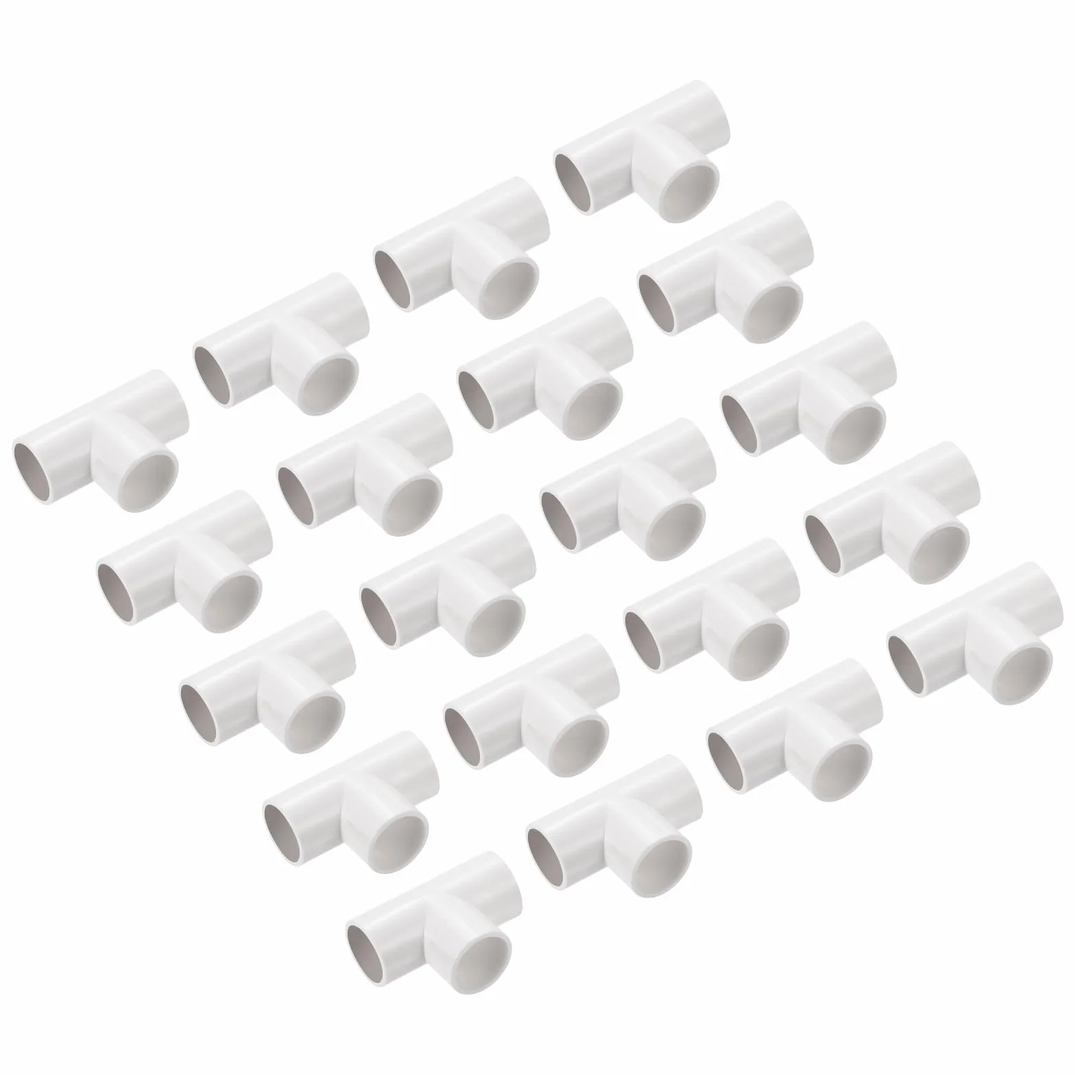 QUARKZMAN 30 Stück PVC Rohrverbinder 16 mm T-förmige Kupplung Kanalverbinder Kupplungsverbinder Kabelrohr Pipe Fitting Anschluss für Leitungsinstallation Elektrische Rohre, Weiß