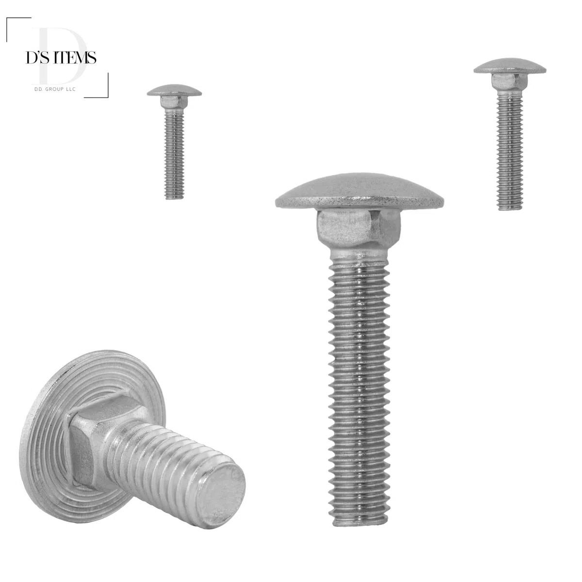 Schlossschrauben M10 X 60 DIN 603 Edelstahl A2 (10 Stück) - V2A Flachrundschrauben mit Vierkantansatz u. Vollgewinde