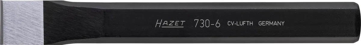 HAZET Flachmeißel 730-6 I 200 mm I Geschmiedet I durchgängig gehärtet I geschliffene Meißelschneide I zur Materialentfernung und Bearbeitung verschiedenster Materialien