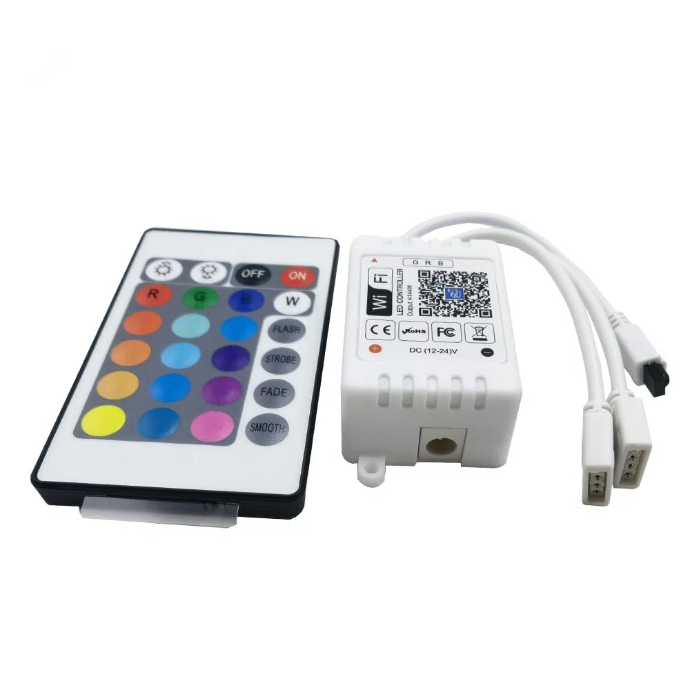 LED Smart WiFi Controller IR 4 PIN RGB Fernbedienung mit 24 Tasten LED Steuerung 2 way output 12v- 24v mit Alexa und Google Home für RGB Strip 2835 5050 Streifen 20 Dynamische Modi