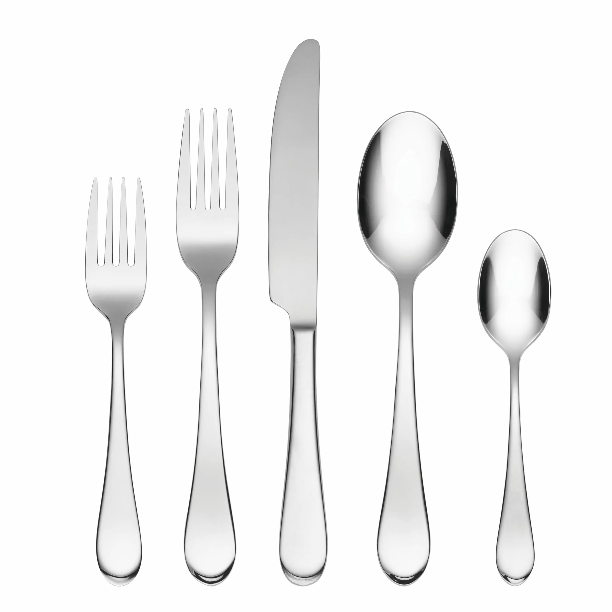 Oneida Icarus 45-Piece Flatware Set, Service for 8, Silver | mirror finish, dishwasher safe | includes serving spoons and utensil set | heavy duty, cutlery set for kitchen and dining