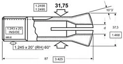 Spannzange 5C 385E (5C), rund. Ø 8.0