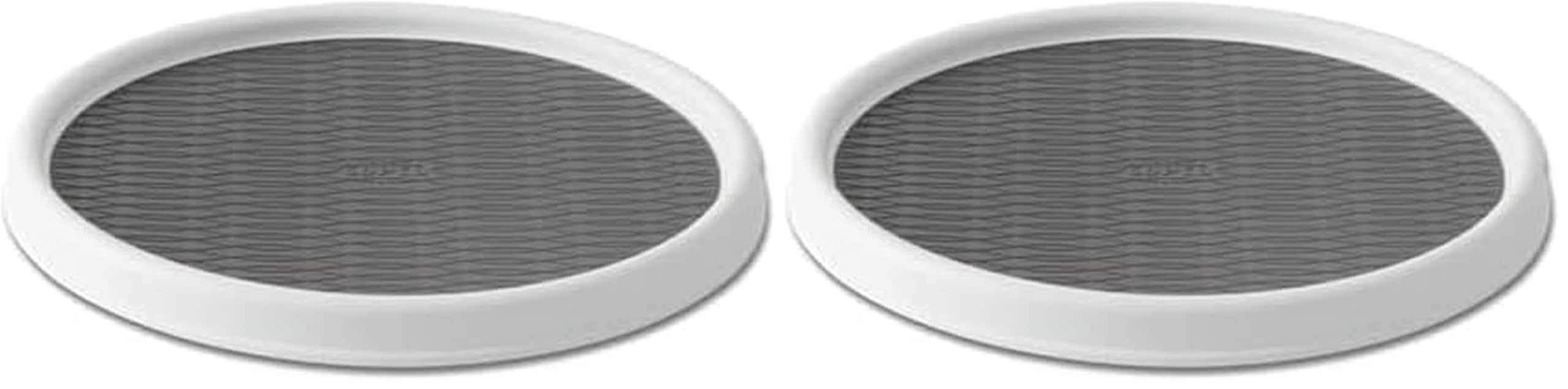 Elevated 12-Inch Rotating Storage Turntable, White & Aqua
