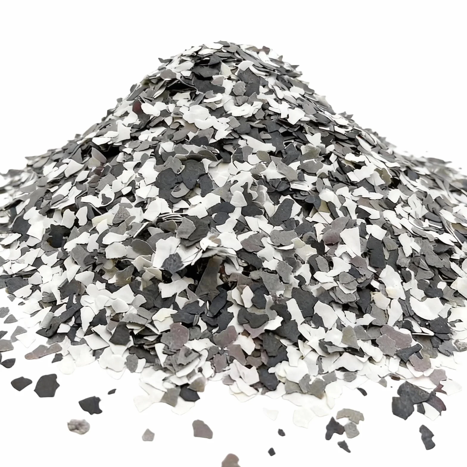 Betonfarbe Dekorative Bodenbeschichtung Flocken, 500G Dekorative Epoxidharz Farbchips Epoxy Flocken für Betonbodenbeschichtungen Wandfarbe Garage Wohnzimmer DIY Projekte (Weiß Schwarz Grau)