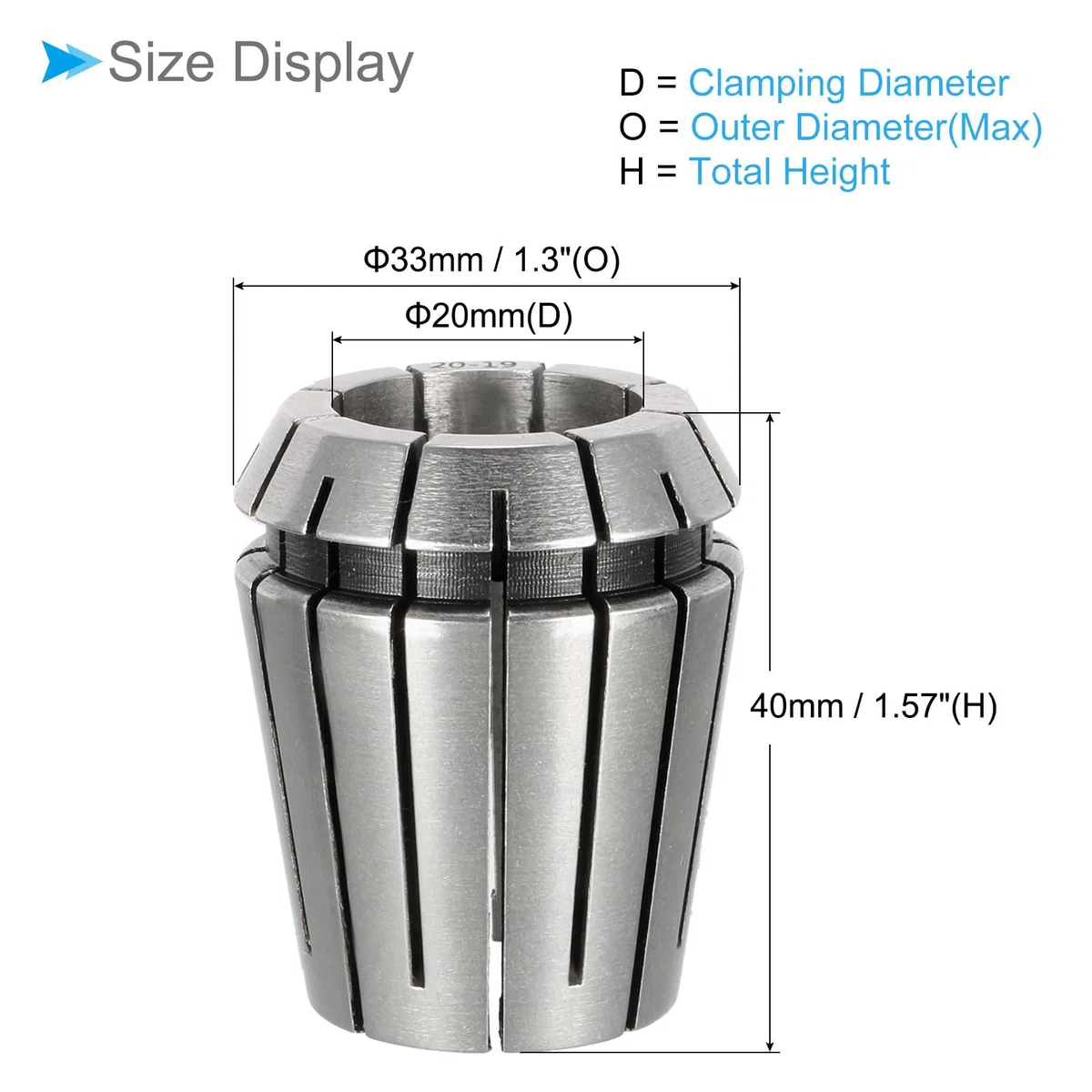 Spannzangenfutter, ER-32 Spannzange 20 mm Spanndurchmesser, 40Cr Stahl, bequemes Demontagefutter - (Anwendungen: für CNC-Graviermaschinen)