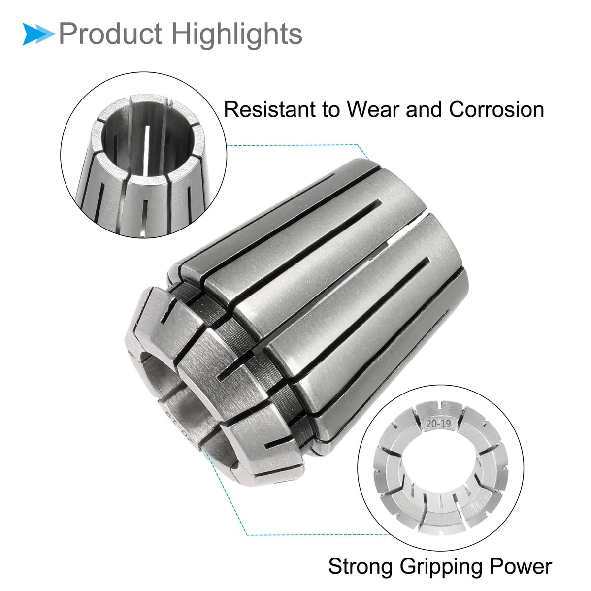 Spannzangenfutter, ER-32 Spannzange 20 mm Spanndurchmesser, 40Cr Stahl, bequemes Demontagefutter - (Anwendungen: für CNC-Graviermaschinen)