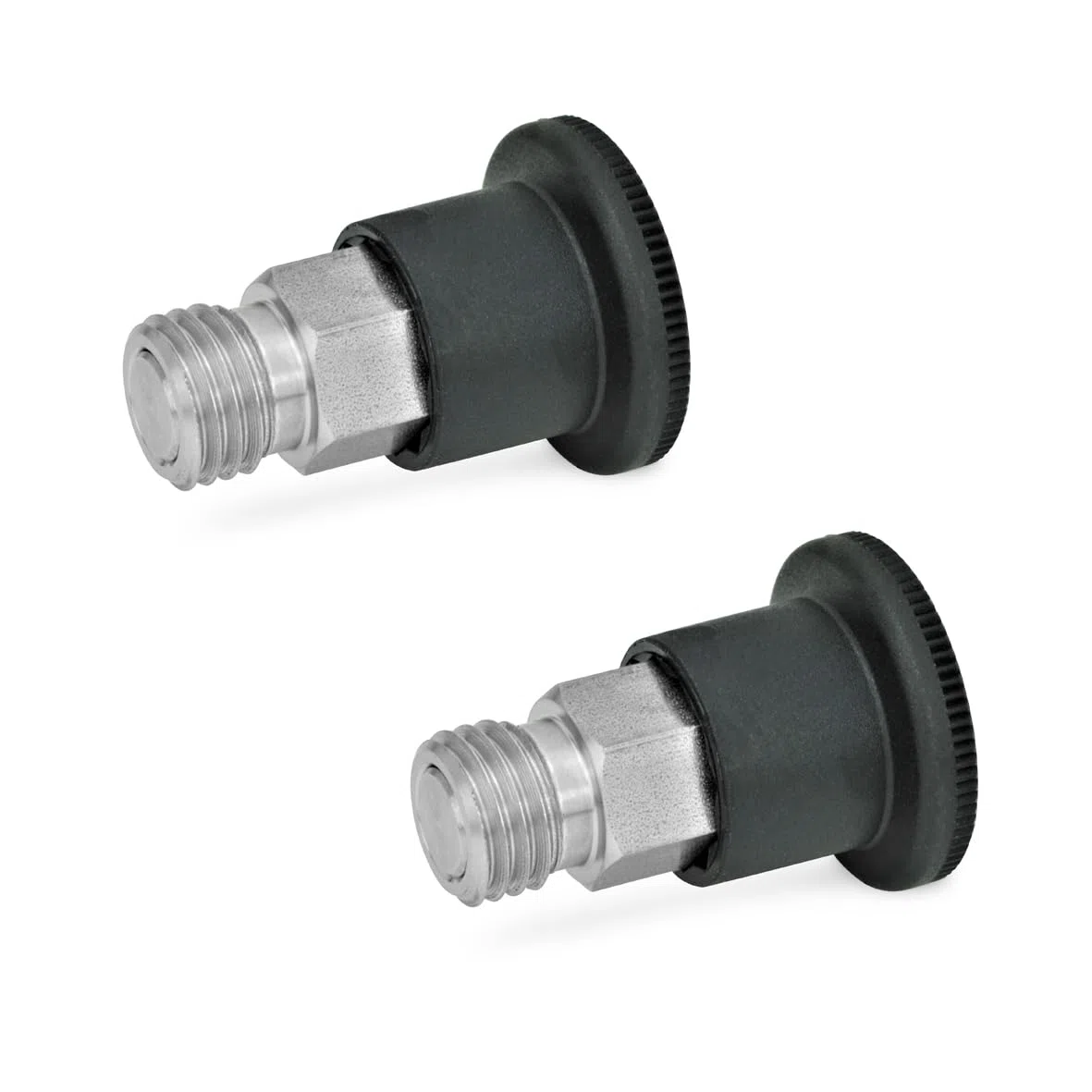 Ganter Normelemente | Miniraster - GN 822.7-4-M8X1-C | Bolzendurchmesser: 4mm | Führung/Raststift Edelstahl | 2 Stück