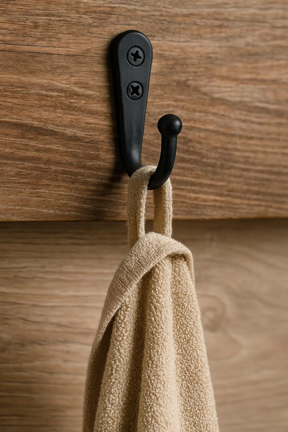 Fuxxer 10x Klassische Eisen-Haken für Garderobe, Handtücher, Deko, 42x26mm schwarz