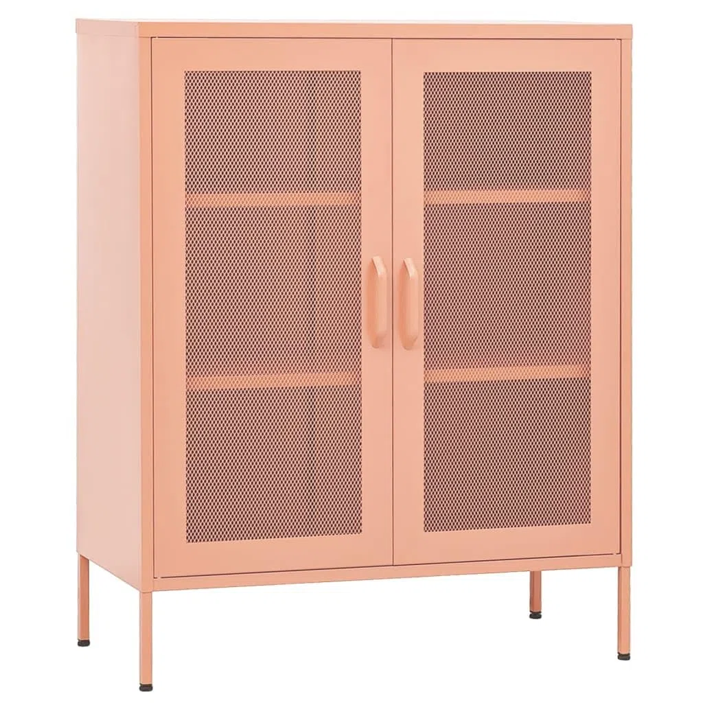 Lagerschrank Rosa 80x35x101,5 cm Stahl Büro-Stauschrank Wohnzimmerschrank Möbel für das Wohnzimmer Geeignet für Wohnzimmer, Schlafzimmer, Büro