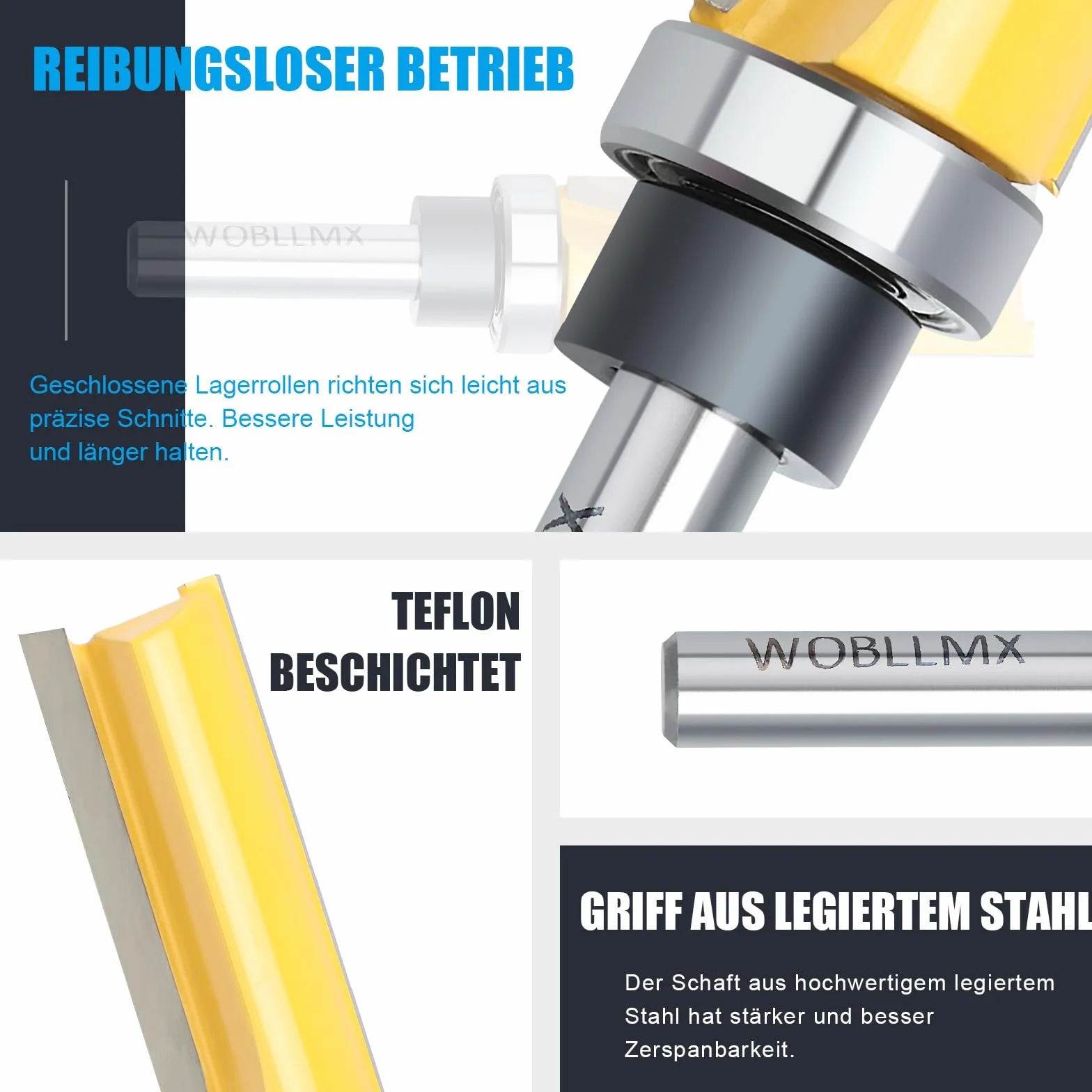 8mm Schaft Bündigfräser,Ø15.8mm,Arbeitslänge 30mm,mit Kugellager Hartmetall Klinge Handlich,langlebig und scharf für Holzbearbeitung DIY zu Hause