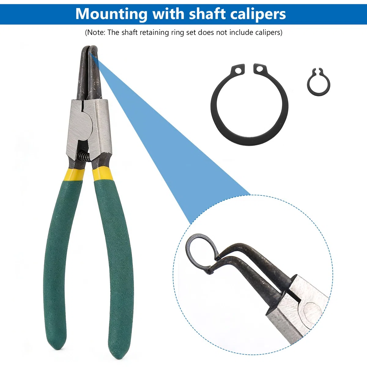 974 Stück Sprengring Set, Sicherungsringe Set, Sprengring Metall C-Clips, Federscheiben Sprengringe Sets, Sicherungsscheiben, Springring, E-clips Sicherungsringe Sortiment für Seegering Wellen