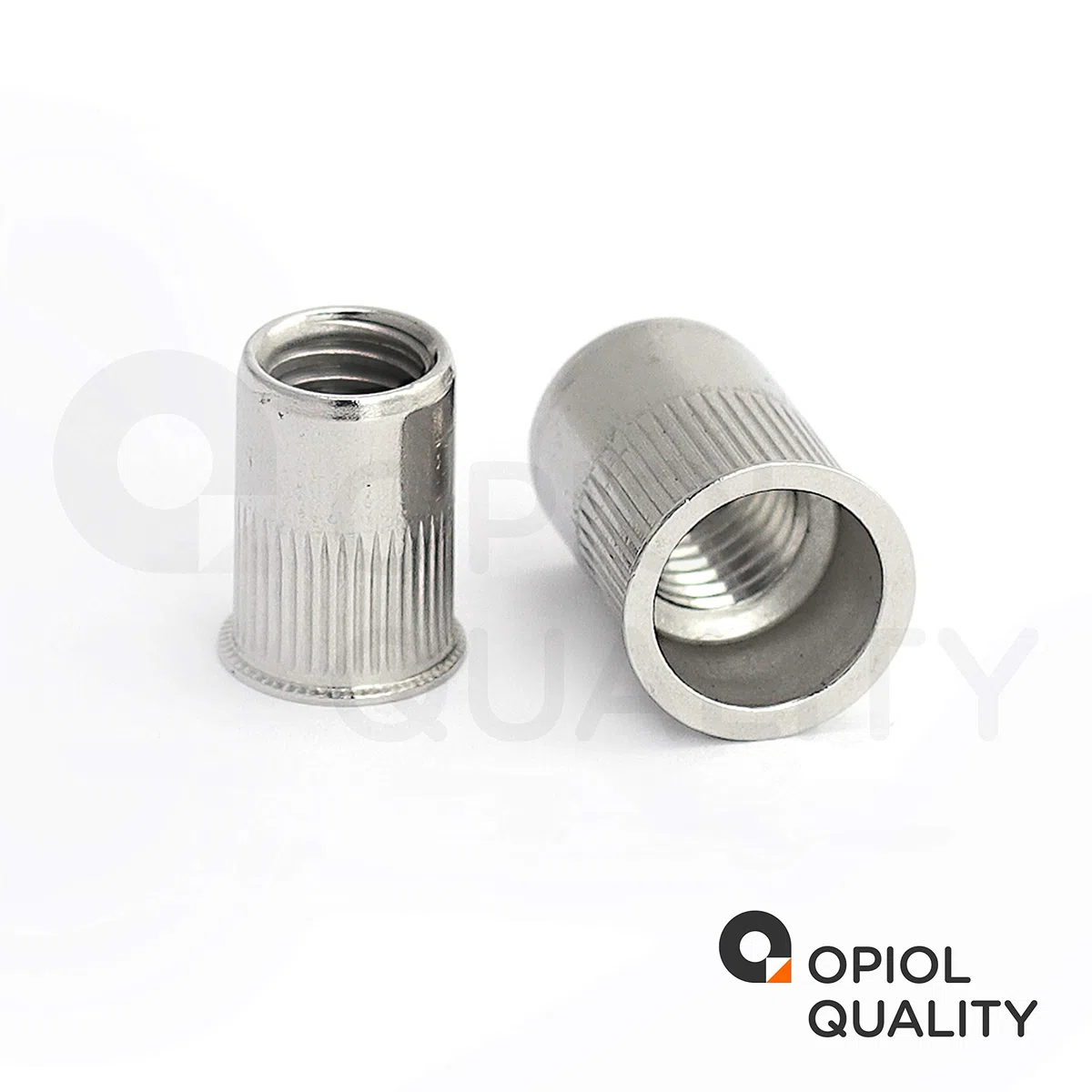 Einnietmuttern kl. Senkkopf Rundschaft offen gerändelt M4x10 mm aus Edelstahl A2 V2A (20 Stück) Nietmuttern Muttern Senkkopfmuttern Blindnietmuttern