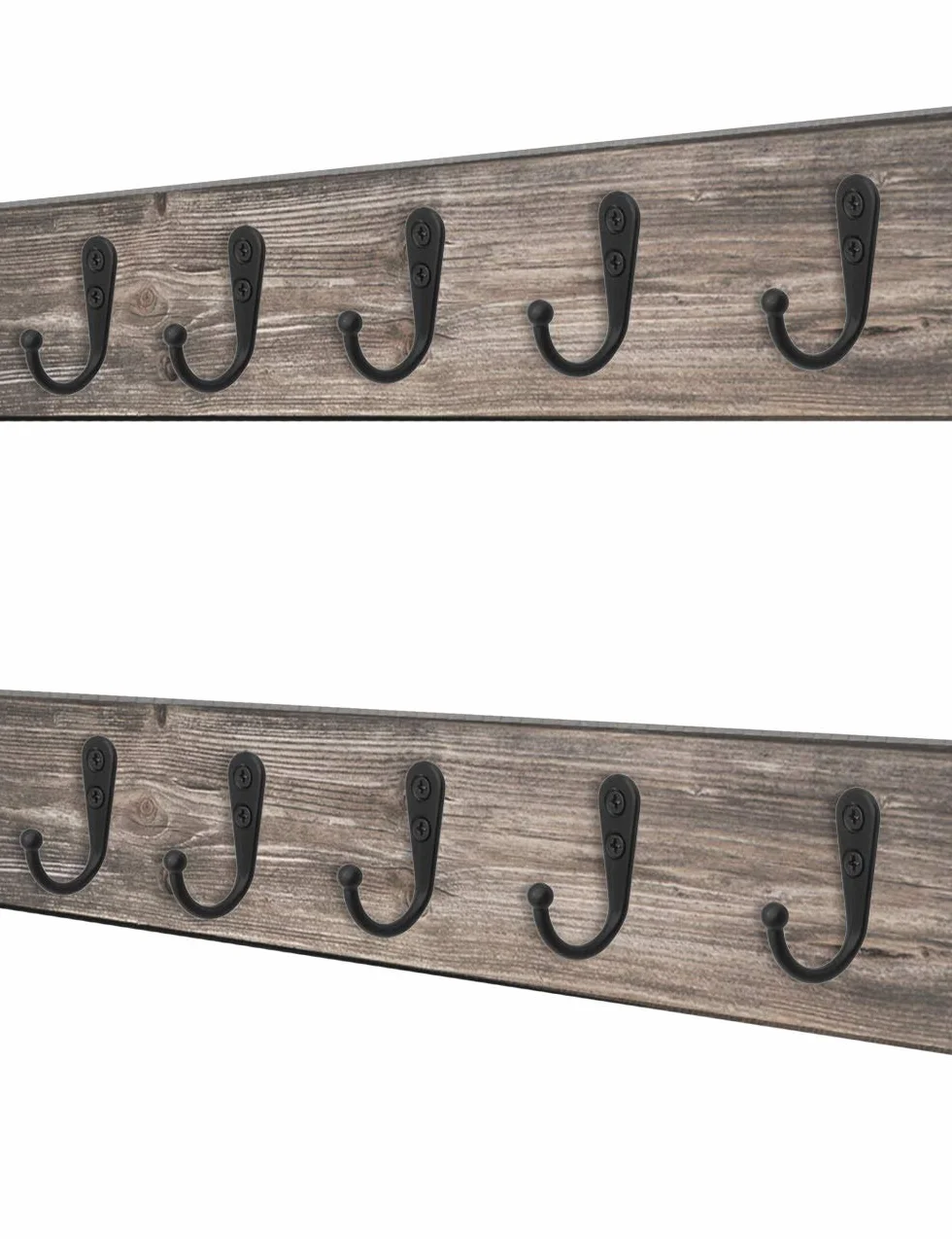 Fuxxer 10x Klassische Eisen-Haken für Garderobe, Handtücher, Deko, 42x26mm schwarz
