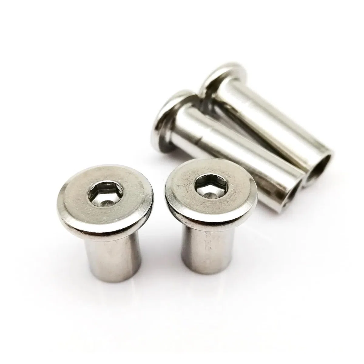 M3 M4 M5 M6 M8 M10 304 Stainless Steel Large Flat Hex Hexagon Socket Head Furniture Rivet Connector Insert Joint Sleeve Cap Nut(M6 10pcs,14mm length)