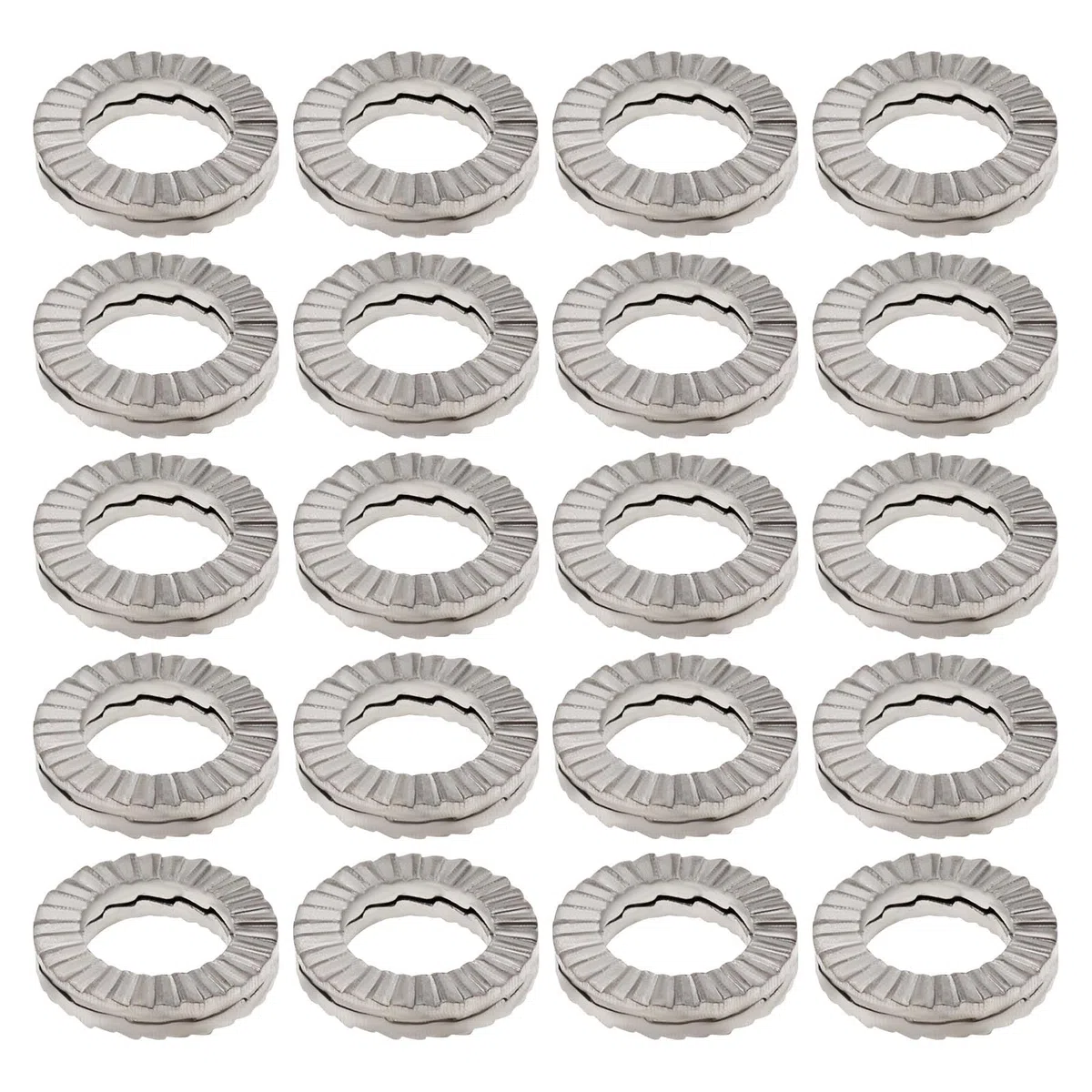 ECSiNG 20 Stück M6 Keilscheiben aus Manganstahl Doppelstapel-Sicherungsscheiben Außendurchmesser 10,8 Mm Dicke 2 Mm Zur Druckverteilung von Schrauben Und Muttern
