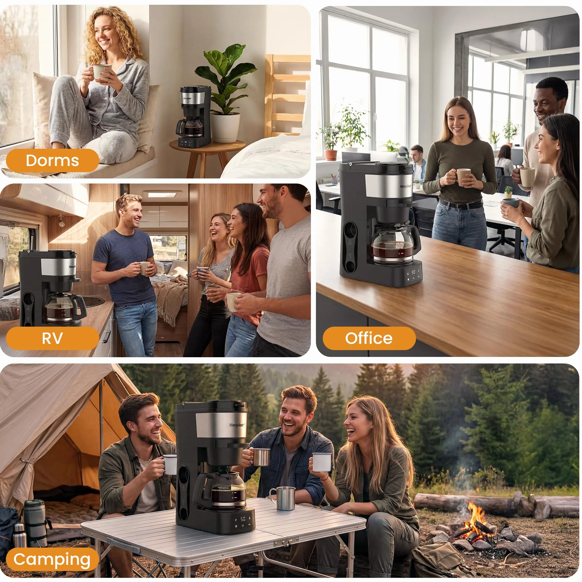 Morpilot 2-Way Coffee Maker, Compatible with K-Cup Pods or Grounds, Compact Drip Coffee Machine with 20oz/600ml Carafe Sizes, 4 Temperature Settings, 60 Min Keep Warm