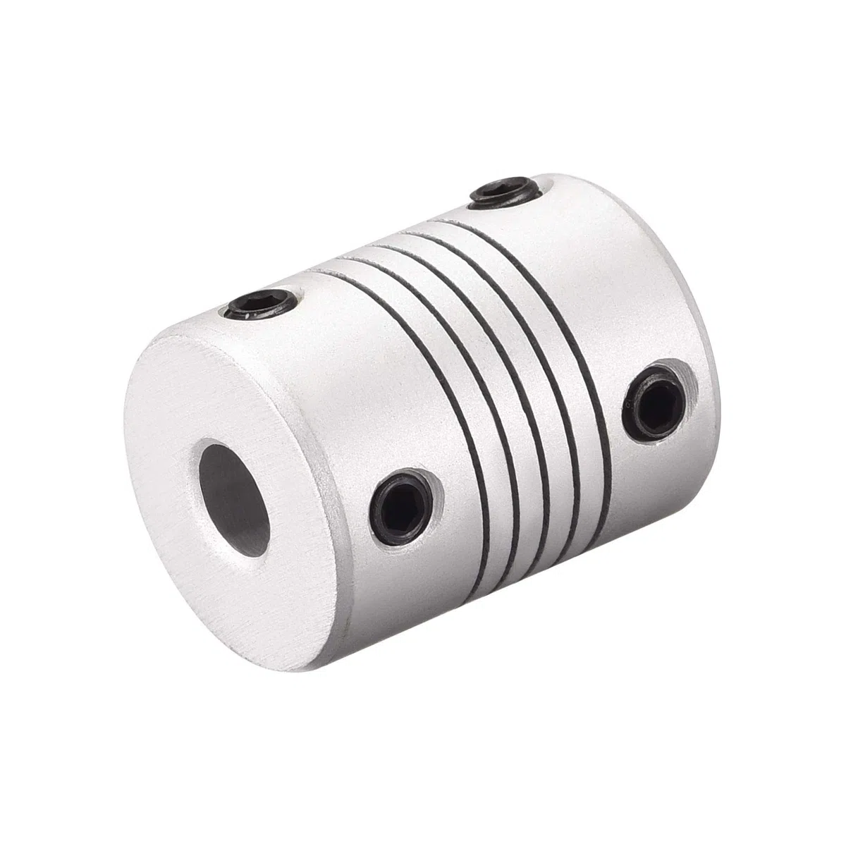 sourcing map 2Stk. 6mm zu 6mm Aluminiumlegierung Stab Flexibel Kupplung Motorsteckerverbindung L25xD19 Silber