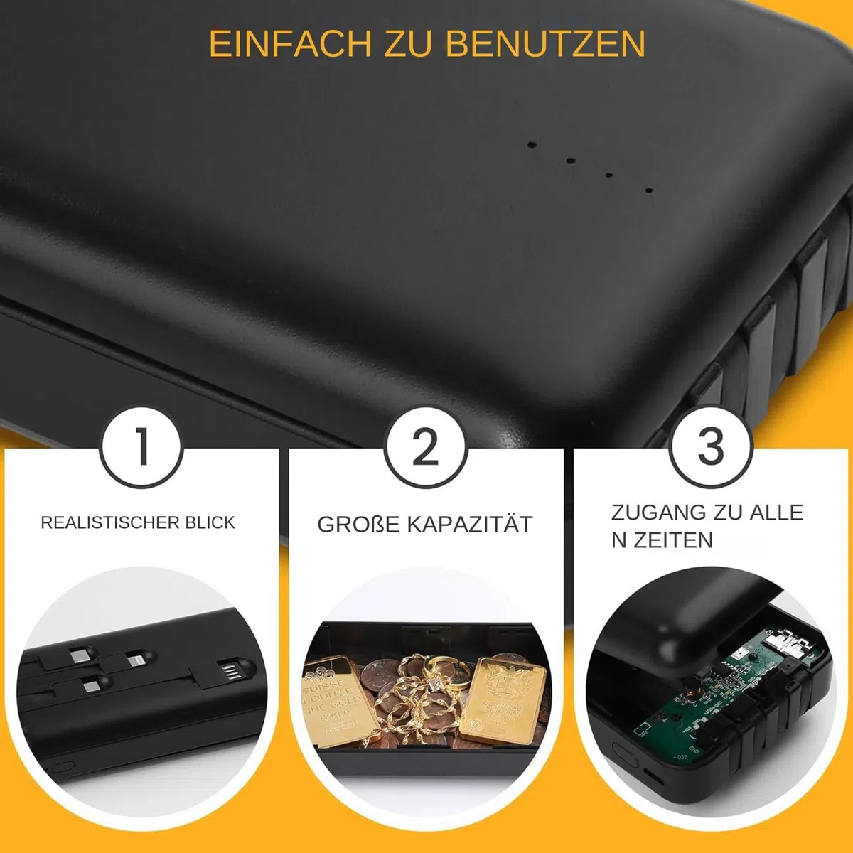 Geheimversteck - Versteck Für Wertsachen - Getarntes Versteck Als Powerbank Für Schmuck Schlüssel & Wertsachen