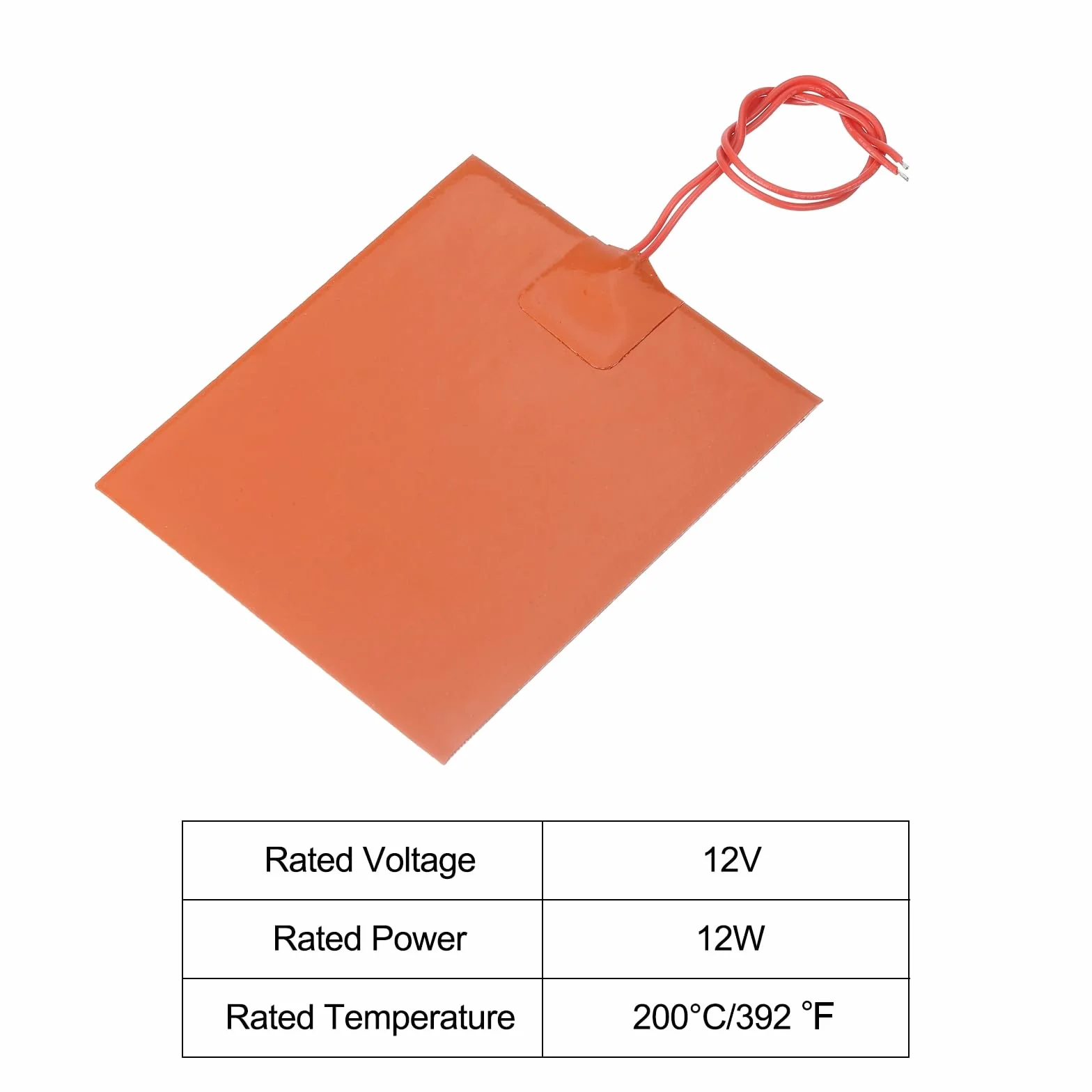 sourcing map Silikon-Heizmatte, 12V 12W Heizfolie Flexible Heizplatte 120mmx104mm Heizmatte für konstante Temperatur