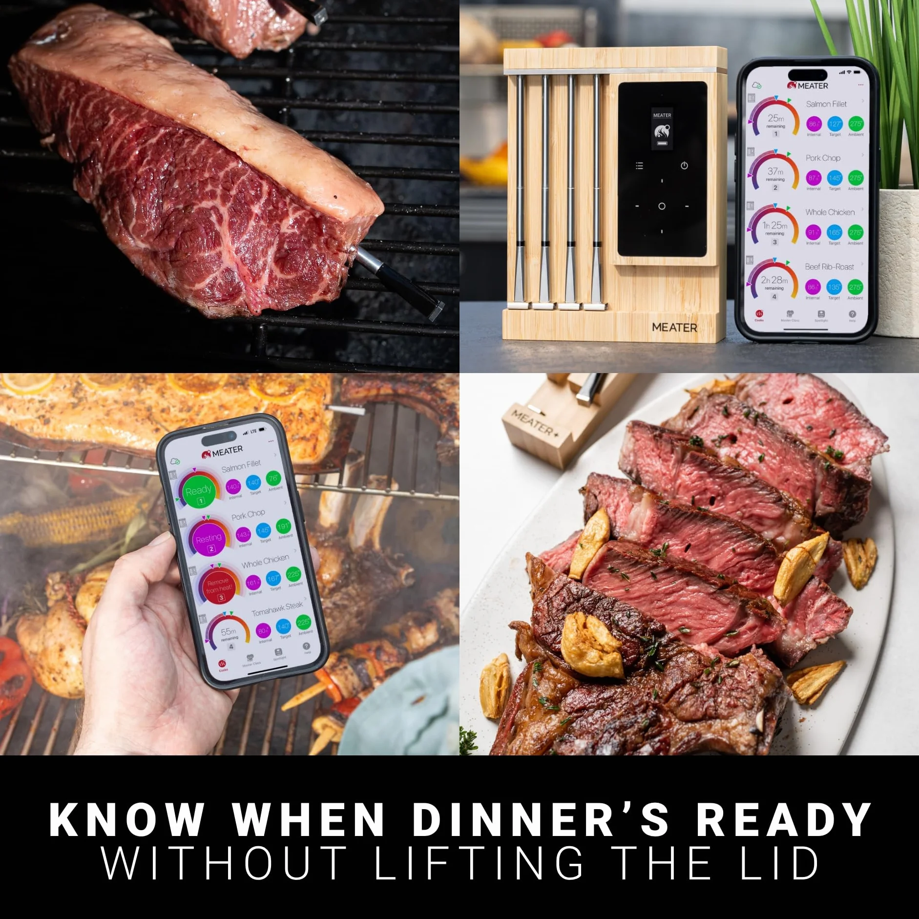 Pro XL WiFi & Bluetooth Meat Thermometer, 4-Probe, 1000°F, Accurate | Bluetooth & WiFi, 1000°F heat resistance, certified accuracy. For BBQ, oven, grill, smoker, air fryer, sous vide, deep fryer.