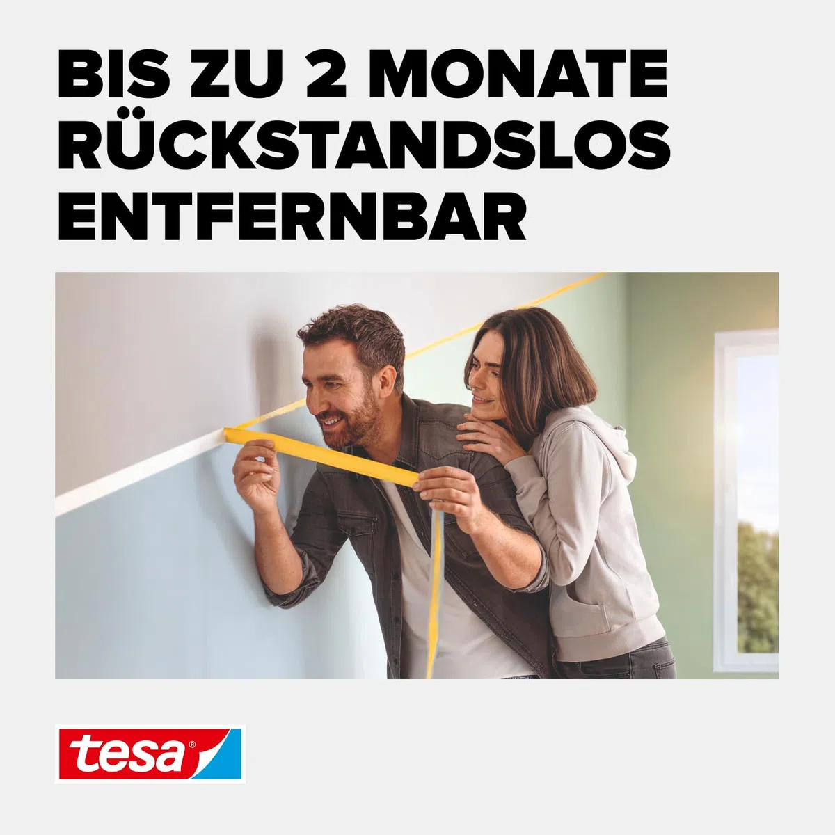 tesa Malerband Perfect+ - Malerkrepp aus dünnem Washi-Papier zum präzisen Abkleben bei Malerarbeiten - für den Innenbereich - 50 m x 50mm