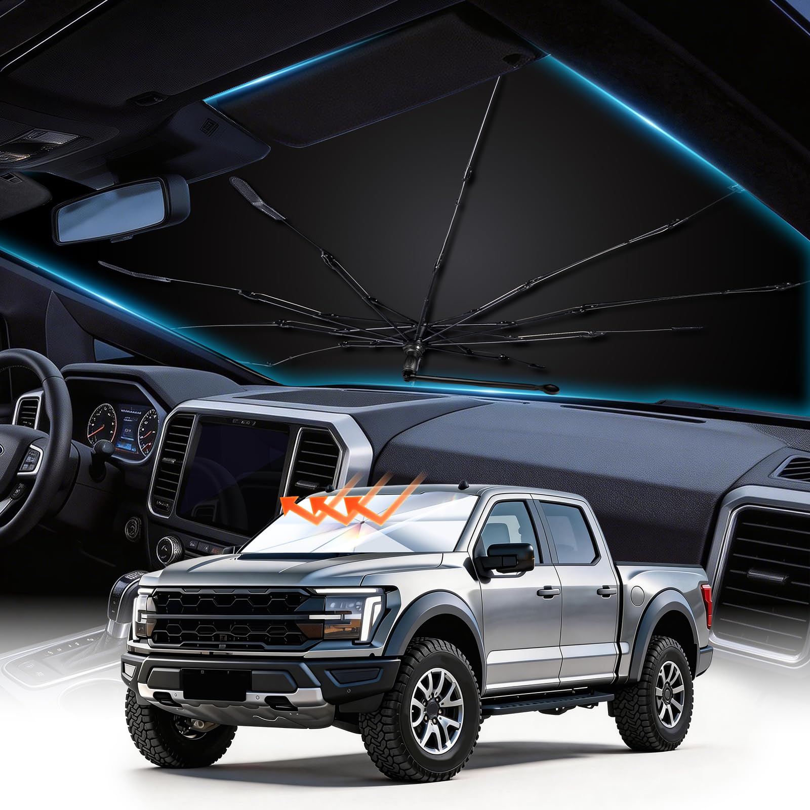 Premium Foldable Windshield Sunshade Umbrella