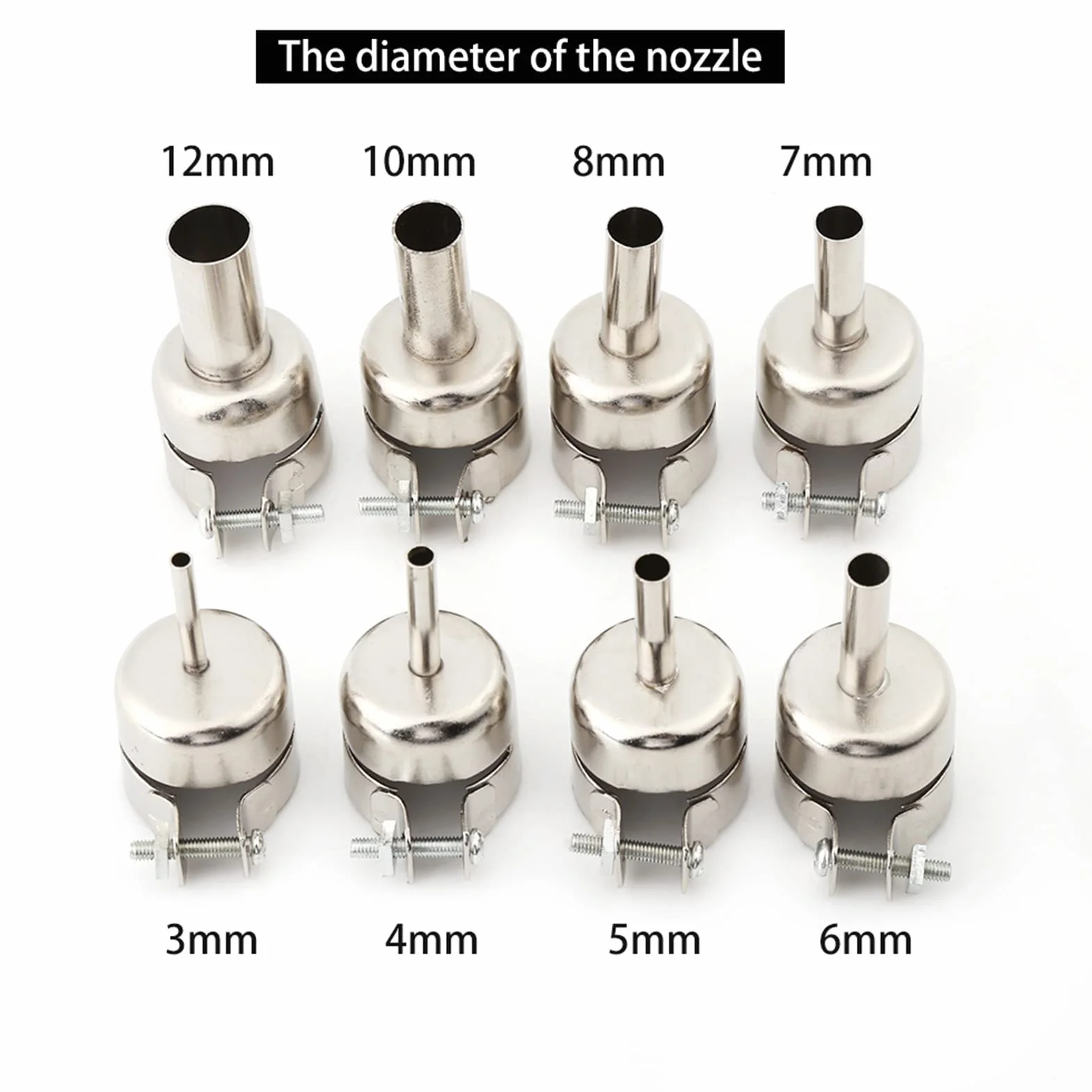 8pcs Heißluftpistole Heißluftpistole Düse Heißluftpistole Düse 35mm Düsen Kits für Luftpumpe Typ Heißluft Lötstation Reparaturwerkzeuge
