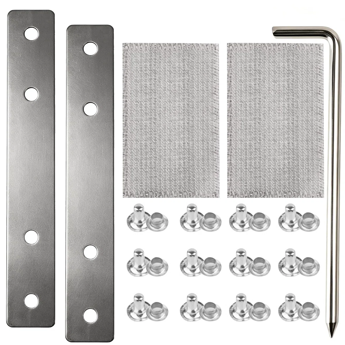 RollaRdengurt Reparaturset, Rollladen Gurt Reparaturkit für 20mm - 23mm, Rolladen Reparatur Set mit Edelstahl Platten und Nieten, Gurt Reparatur Set für Maxi Gurtband, Jalousie Band Rollladenreparatur