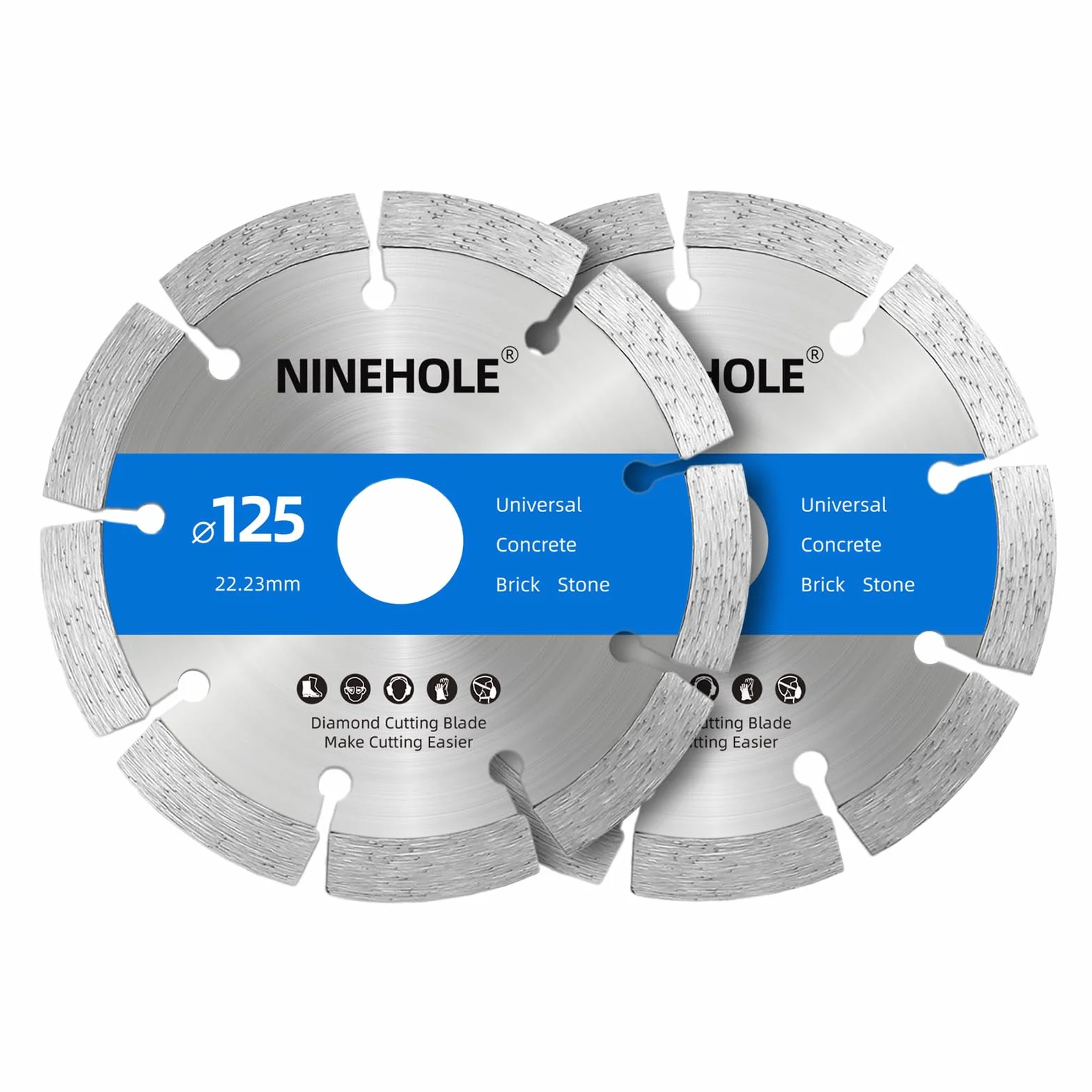 2x Diamantscheibe 125mm, Diamanttrennscheibe für Beton, Granit, Stein, Ziegel, Baumaterialien, Naturstein, Mauerwerk, Diamant Trennscheibe mit hoher Schneidleistung