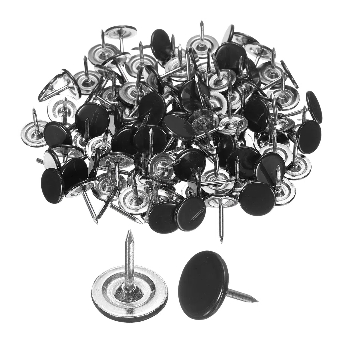 QUARKZMAN 150 Stück Polsternägel 11mmx13mm Flachkopf Reißnägel Dekorative Möbelnägel Pinnwandnadeln Für Möbel Sofa Kopfteile Schwarz