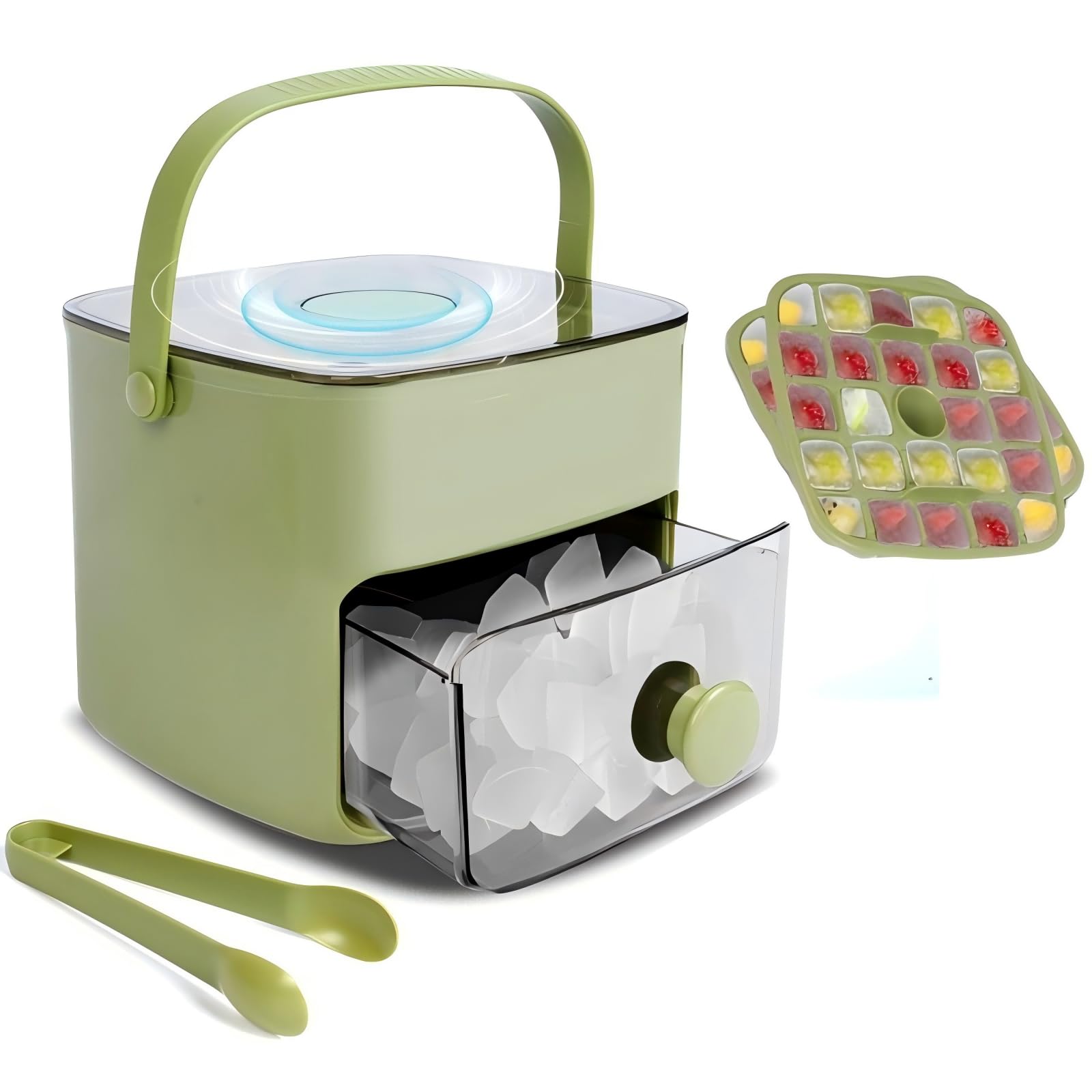 Premium Ice Cube Tray Set with Storage Bin & Lid