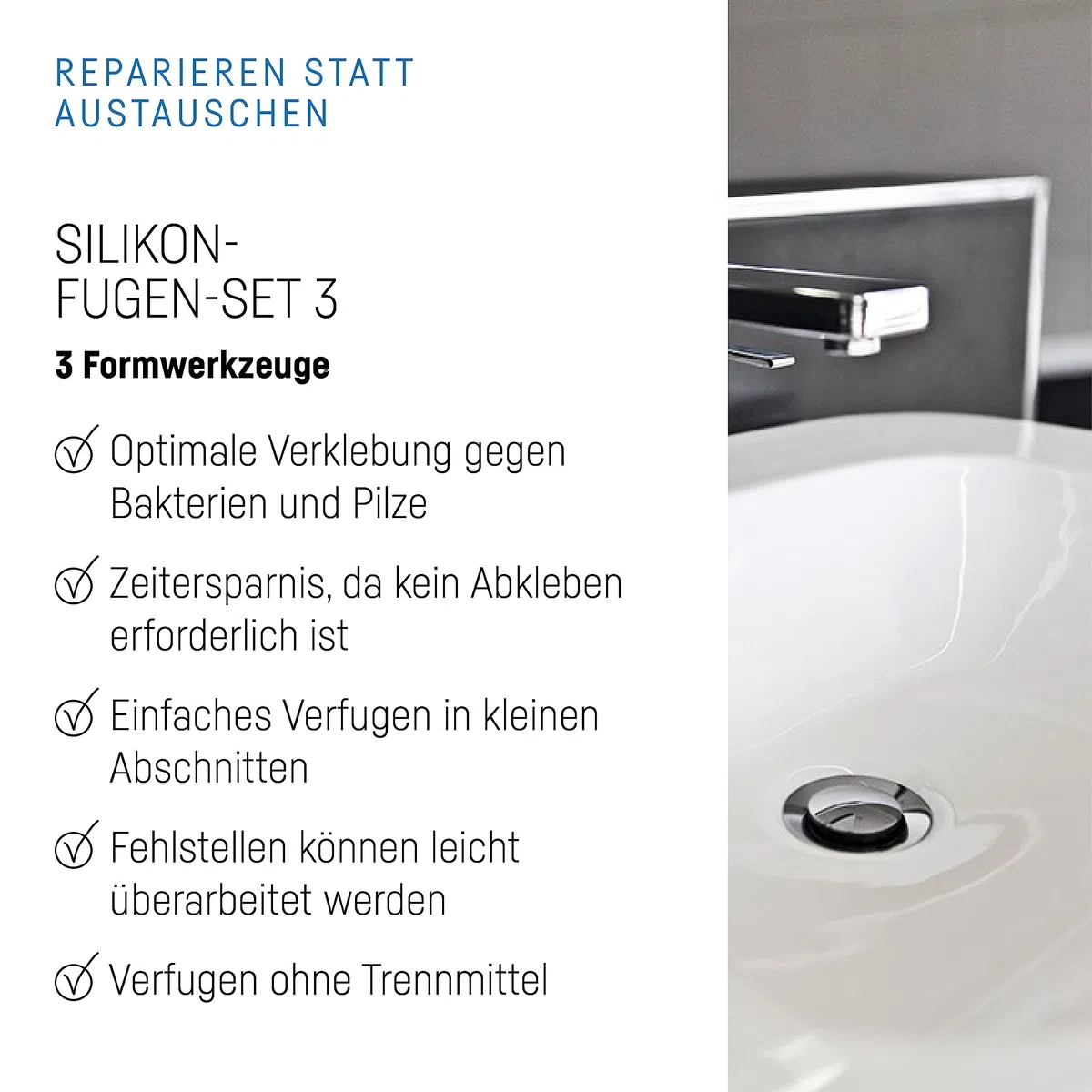 Cramer® Silikon Fugen-Set 3 I Fugenglätter für Neuverfugung in Küche & Bad I Silikon Abzieher mit 16 Profilvarianten I Für alle Dichtungsmassen