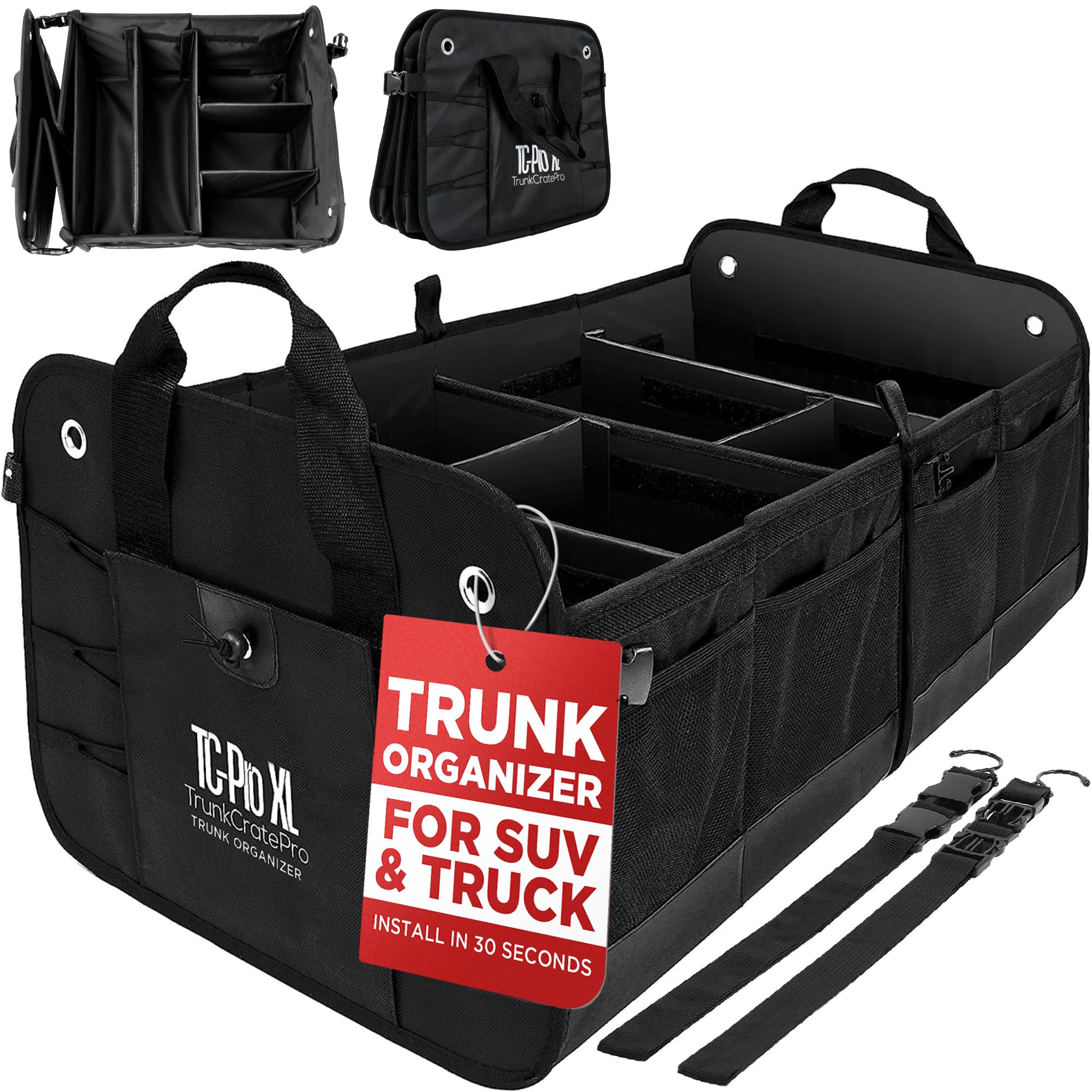 Chic Pink Collapsible Trunk Organizer with Dividers