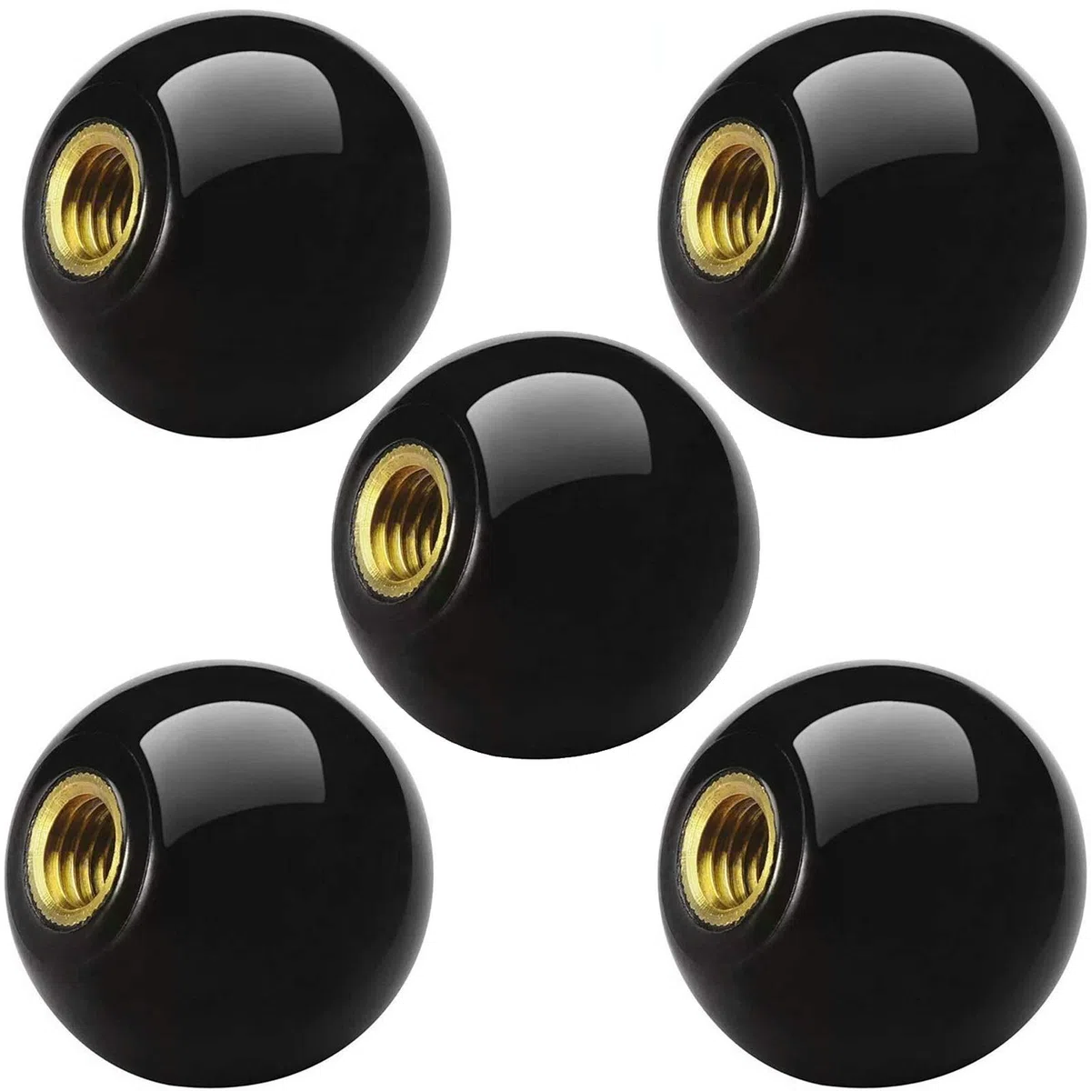 Rybtd 5 Stück Kugelknopf Ball Lever Knob M8 * 32 Schwarz Bakelit Ball Griff Runde Kugel Bakelit Hebelknopf für Werkzeugmaschinenersatz
