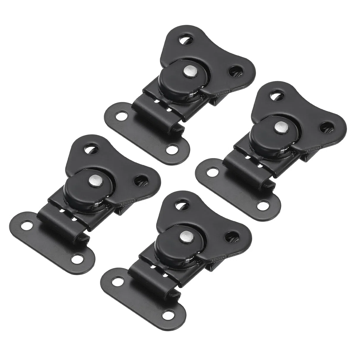 QUARKZMAN 4 Stück Schmetterling Twist Riegel, 1,97 Zoll Legierung Federbelasteter Twist Riegel Keeper Toggle Klemme Schmetterling Verschluss Riegel für Kofferboxen Holzkisten, Schwarz