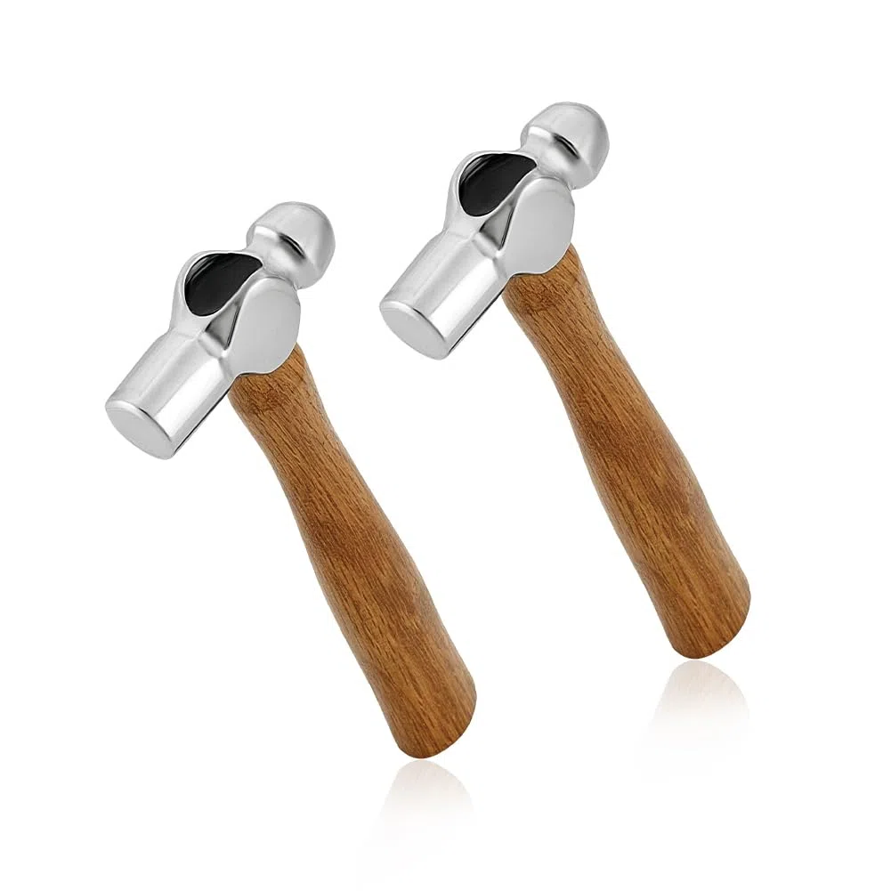 PH PandaHall 2 Stück Mini Kugelhammer 4 oz Hammer Aus Kohlenstoffstahl Hammer Für Metallschmuck Doppelseitiger Metallhammer Mit Holzgriff Für Metallumformung Reparatur Und Stanzen 15.8cm