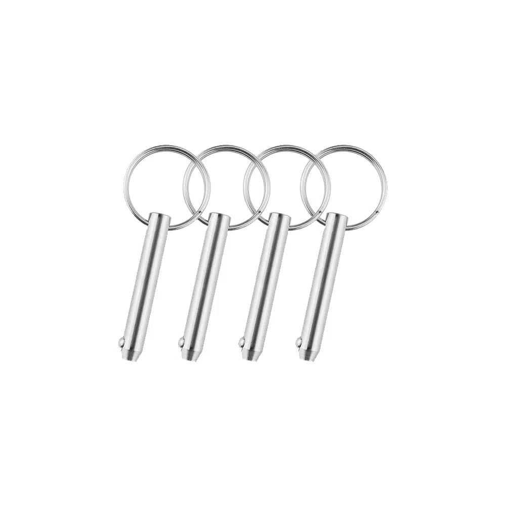 4 Stück Edelstahl Schnellablöser Pin mit federbelasteten Kugel Endkreis Ring Edelstahl, Bimini -Oberteile für Bootezubehör (8x55mm)