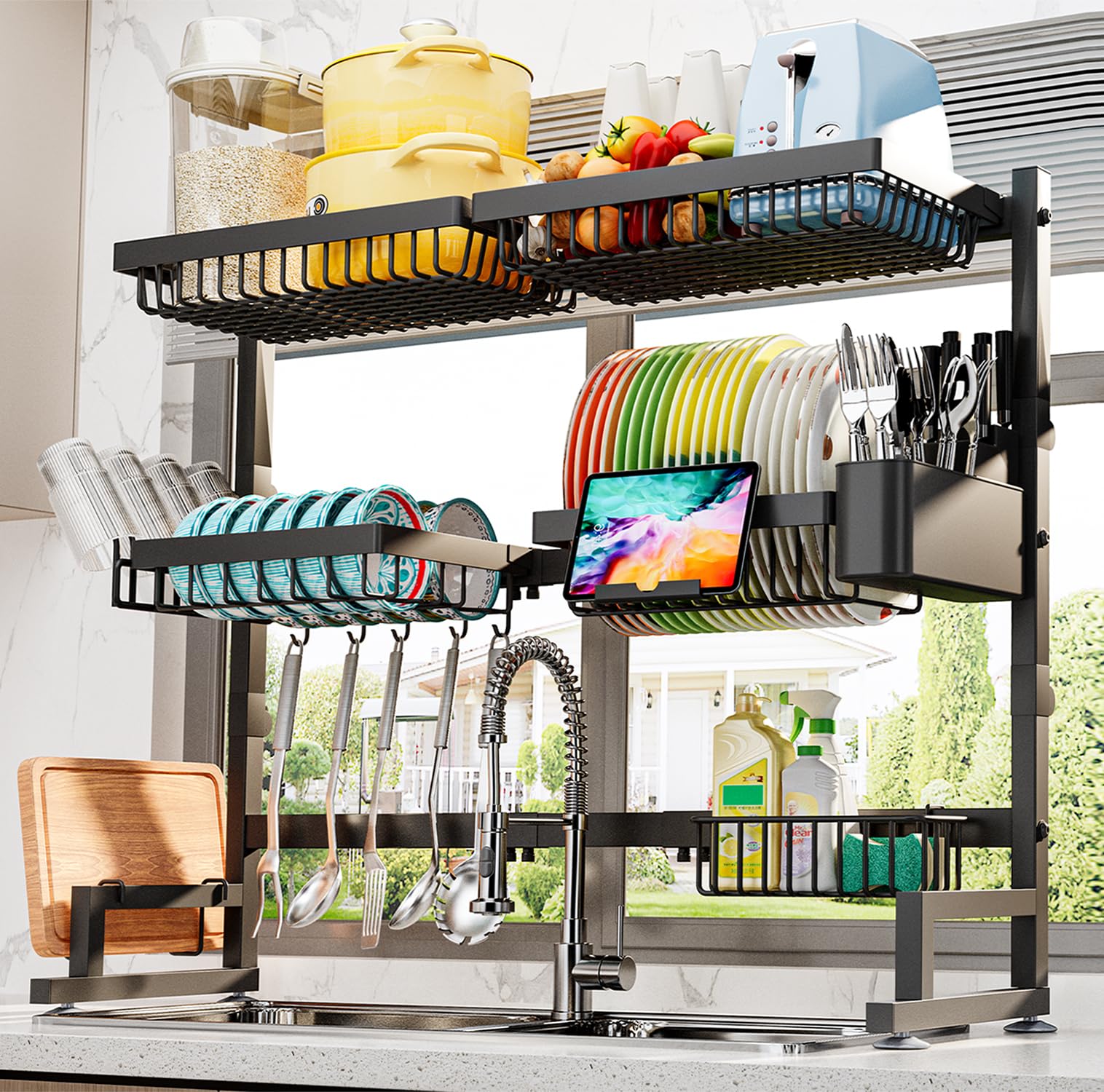 Expandable 3-Tier Over-Sink Drying System