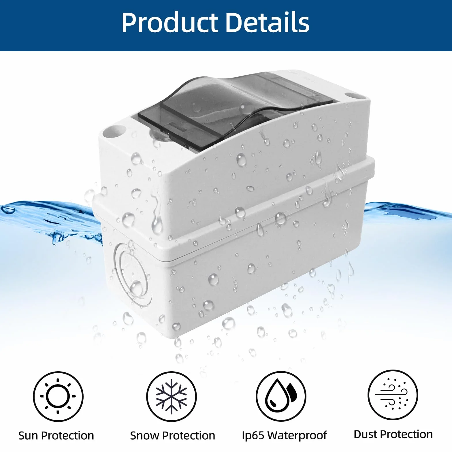 2 Stück Sicherungskasten Aufputz, Waterproof Verteilerkasten Aufputz, kleinverteiler Aufputz IP65-1 Reihig-2 Module, mit 4 Anschlüssen, für Gärten im Freien, Bauernhöfe, Ladesäulen, Feuchtraum