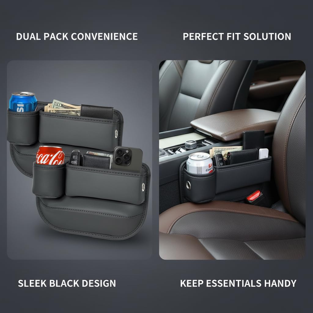 Sleek Car Console Organizer with Cup Holder