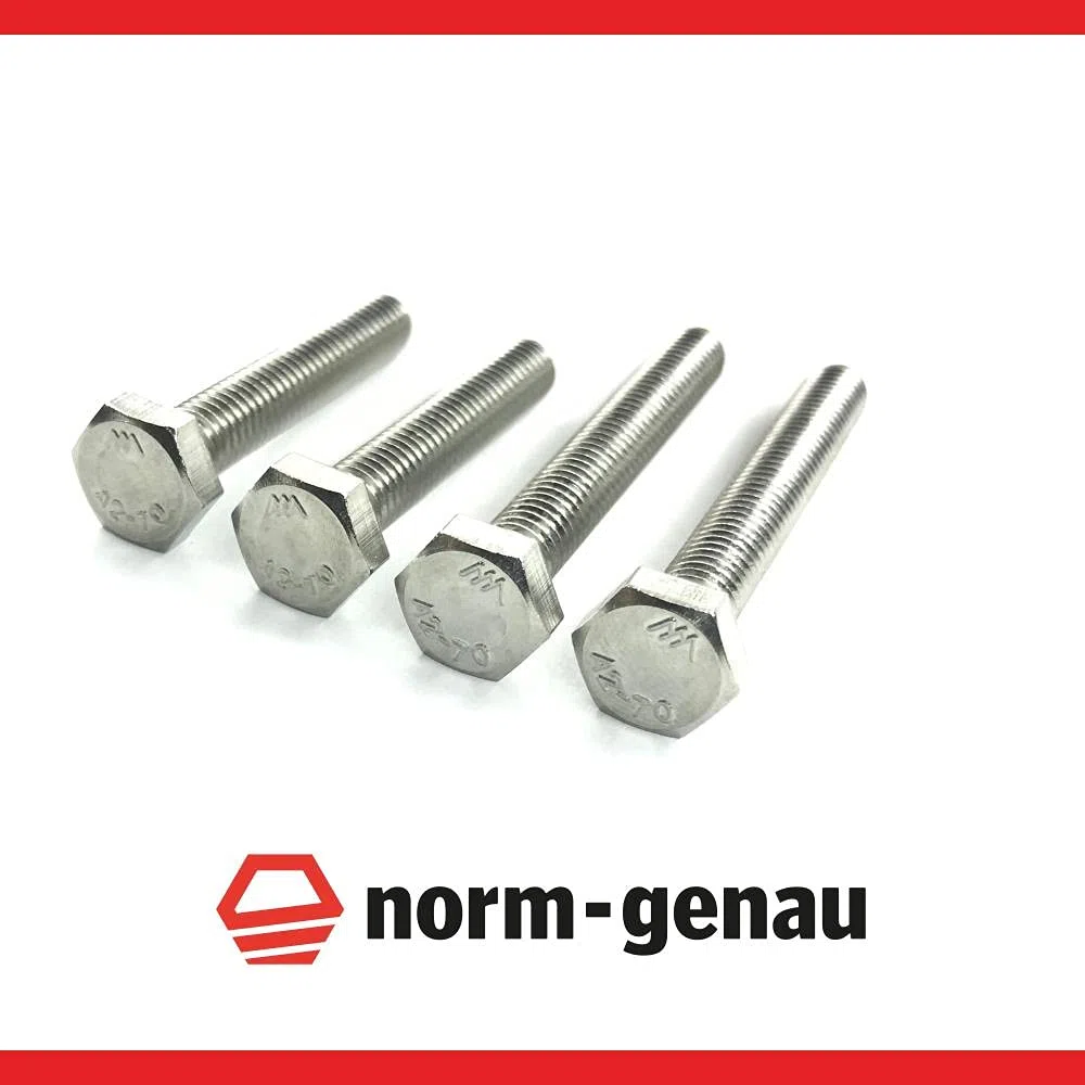 Sechskantschrauben DIN 933 M6x30 Edelstahl V2A A2-70 – 100 Stück, Vollgewinde, rostfreie Sechskantschrauben ISO 4017 | norm-genau®