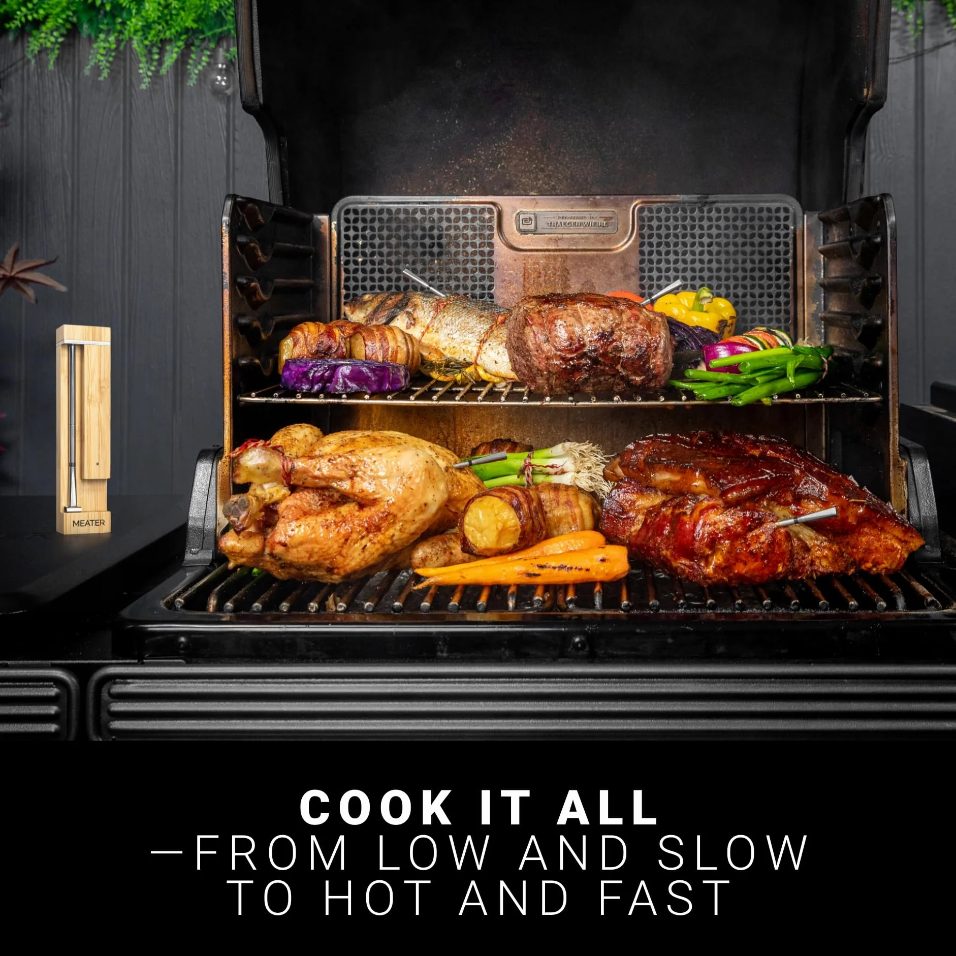 Pro Smart Meat Thermometer, Honey, Bluetooth, 1000°F, Long Range | 1000°F heat resistance, long range, certified accuracy. For BBQ, oven, grill, smoker, air fryer, deep fryer, sous vide.