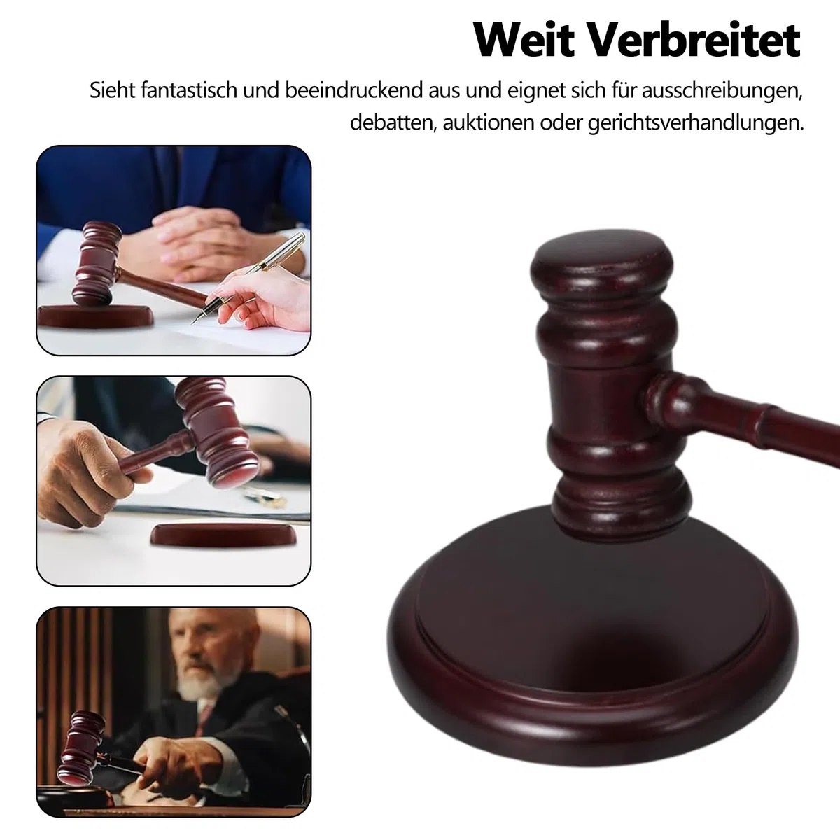Richter Hammer, Richter Hammer Holz, Richterhammer Holz, Holz Richter Hammer,Richter Hammer Holz mit Sockel, für Richter Anwalt Student Auktion Verkauf Meetings