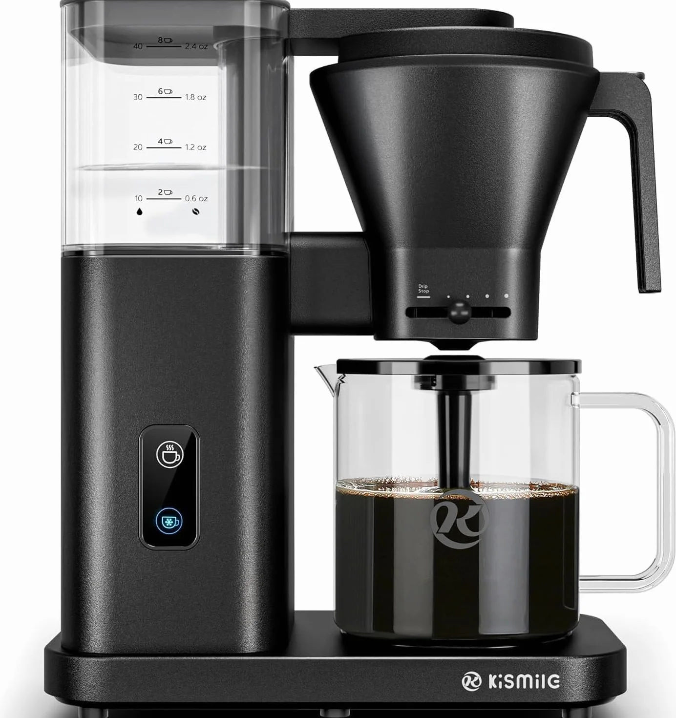 SCA-Certified 8-Cup Drip Coffee Maker with Pour-Over Control | 3-Second Heating at 197–205°F, Adjustable Flow, Removable 1.25L Water Tank, 20-Min Cold Brew and 40-Min Keep Warm