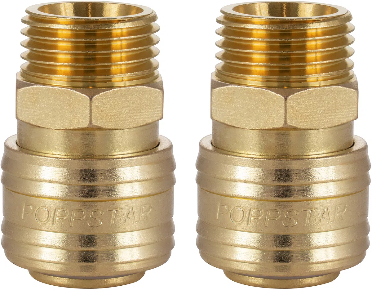 Poppstar 2x Schnellkupplung Druckluft NW 7,2 mit 1/2 Zoll Außengewinde für Druckluft-Anschluss