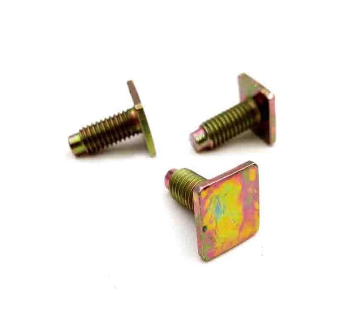10 Stück M6 x 15 mm T-Bolzen, T-Typ-Schraube, quadratische Flachkopfschrauben, Stehbolzen, 12 mm x 12 mm Kopfgröße