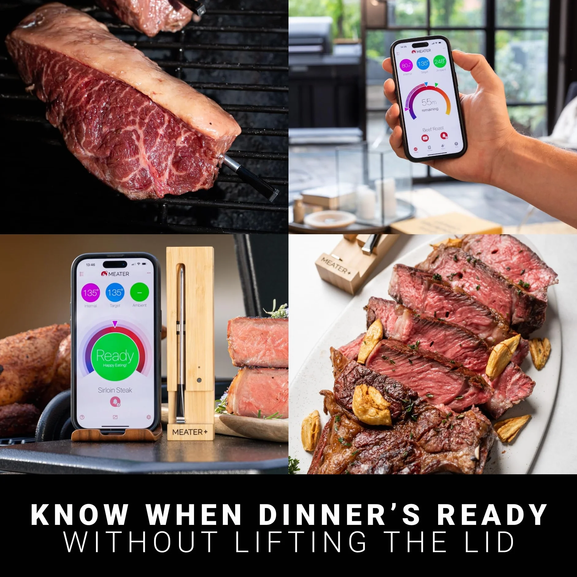 Pro Smart Meat Thermometer, Honey, Bluetooth, 1000°F, Long Range | 1000°F heat resistance, long range, certified accuracy. For BBQ, oven, grill, smoker, air fryer, deep fryer, sous vide.